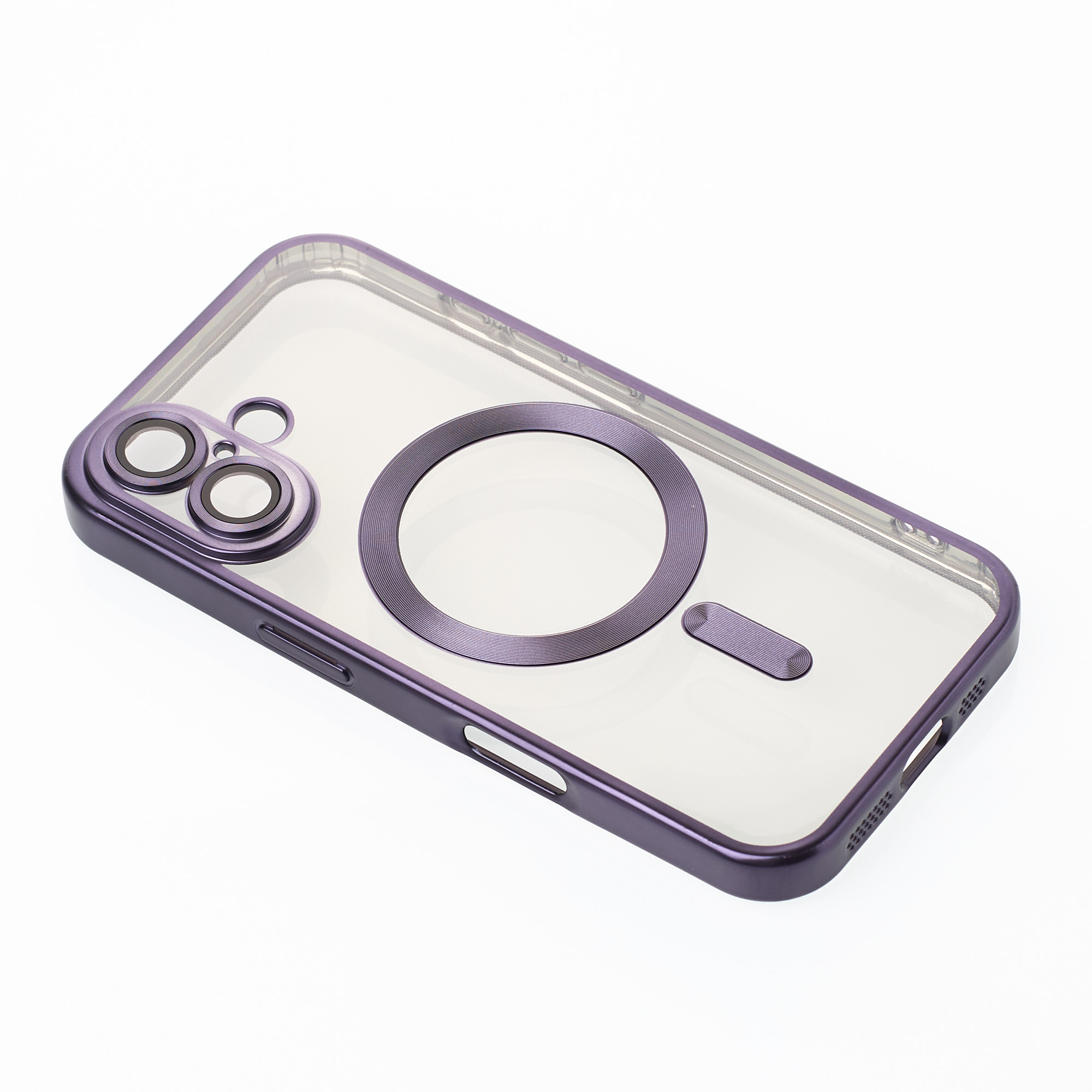 Силиконовый чехол MagSafe SHINING MATTE для iPhone 16 deep purple