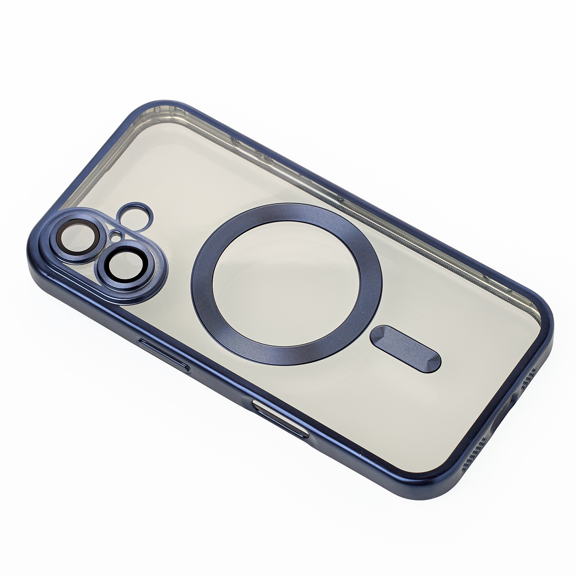 Силиконовый чехол MagSafe SHINING MATTE для iPhone 16 blue titanium