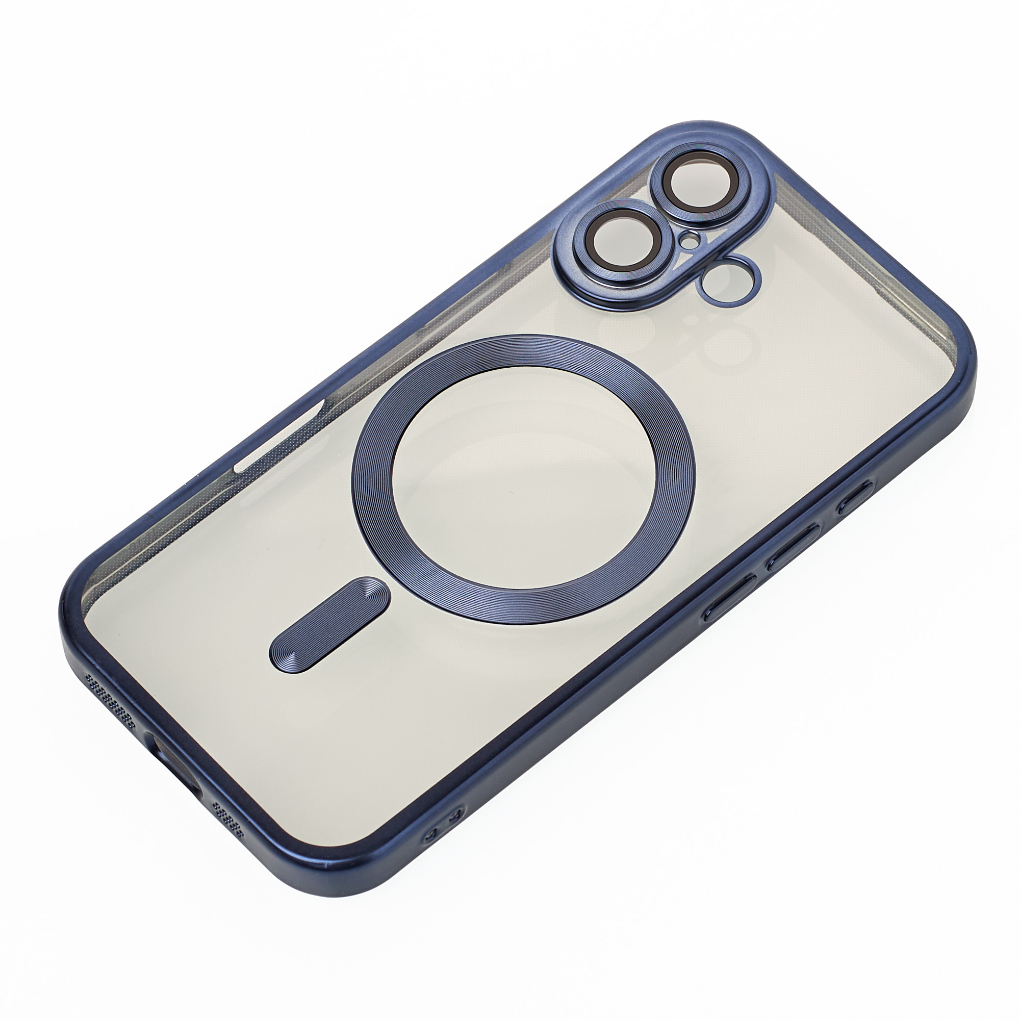 Силиконовый чехол MagSafe SHINING MATTE для iPhone 16 Plus blue titanium