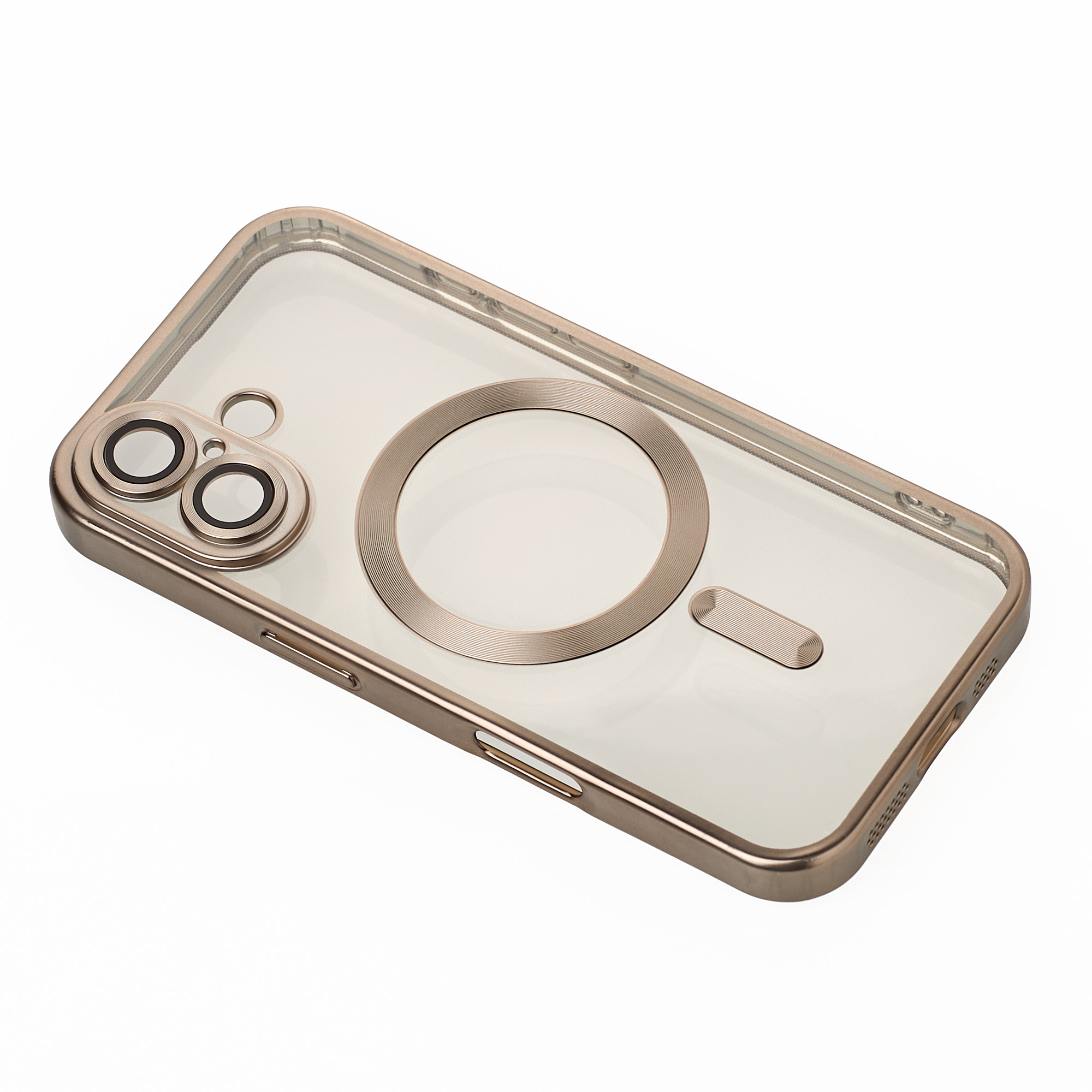 Силиконовый чехол MagSafe SHINING MATTE для iPhone 16 Plus natural titanium