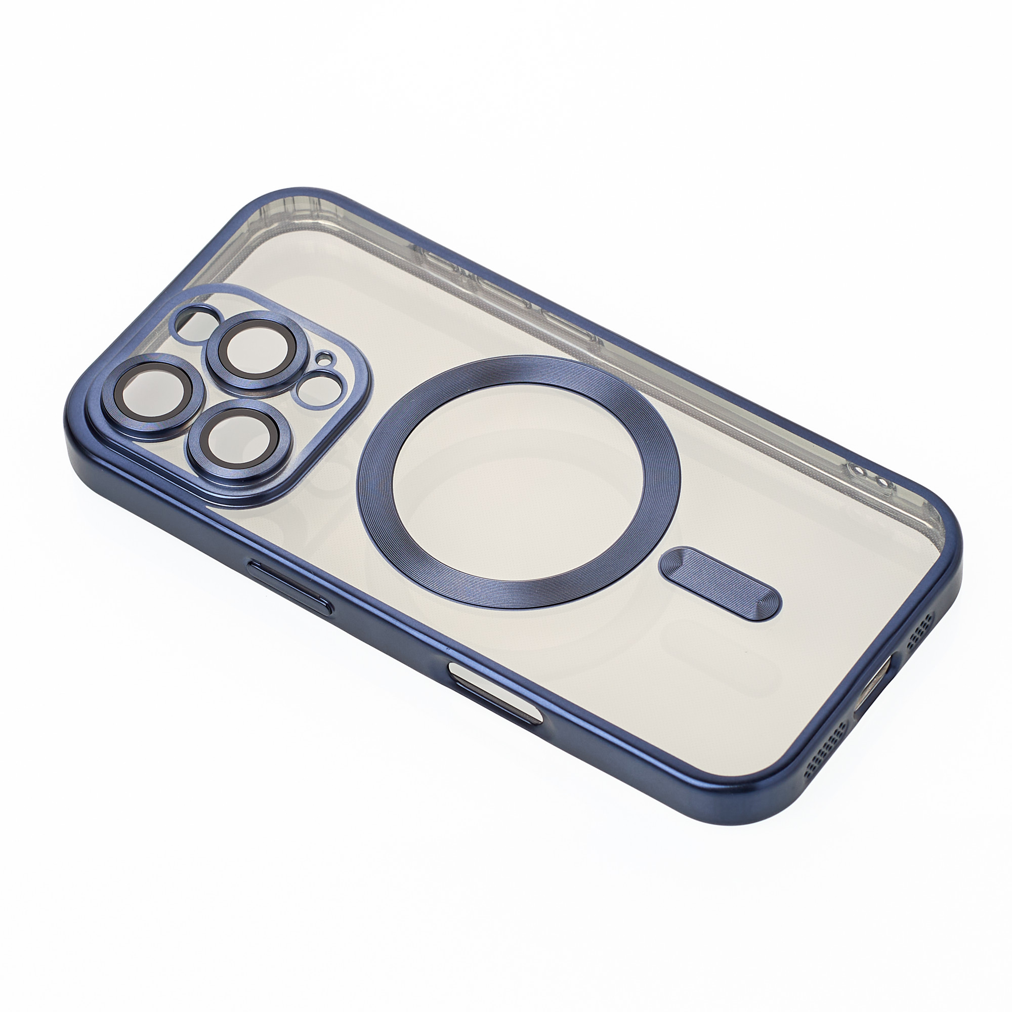 Силиконовый чехол MagSafe SHINING MATTE для iPhone 16 Pro Max blue titanium