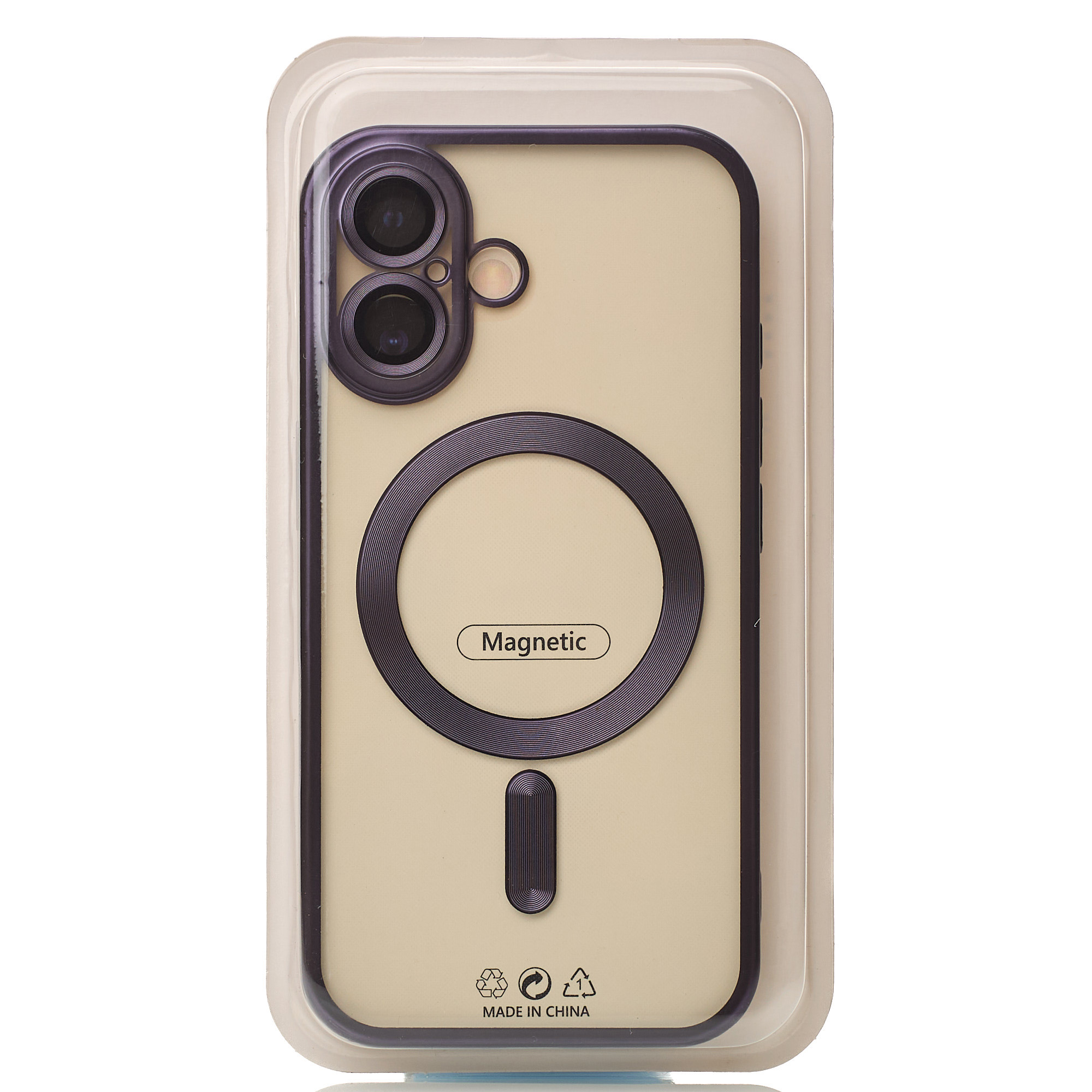 Силиконовый чехол MagSafe SHINING MATTE для iPhone 16 Plus deep purple