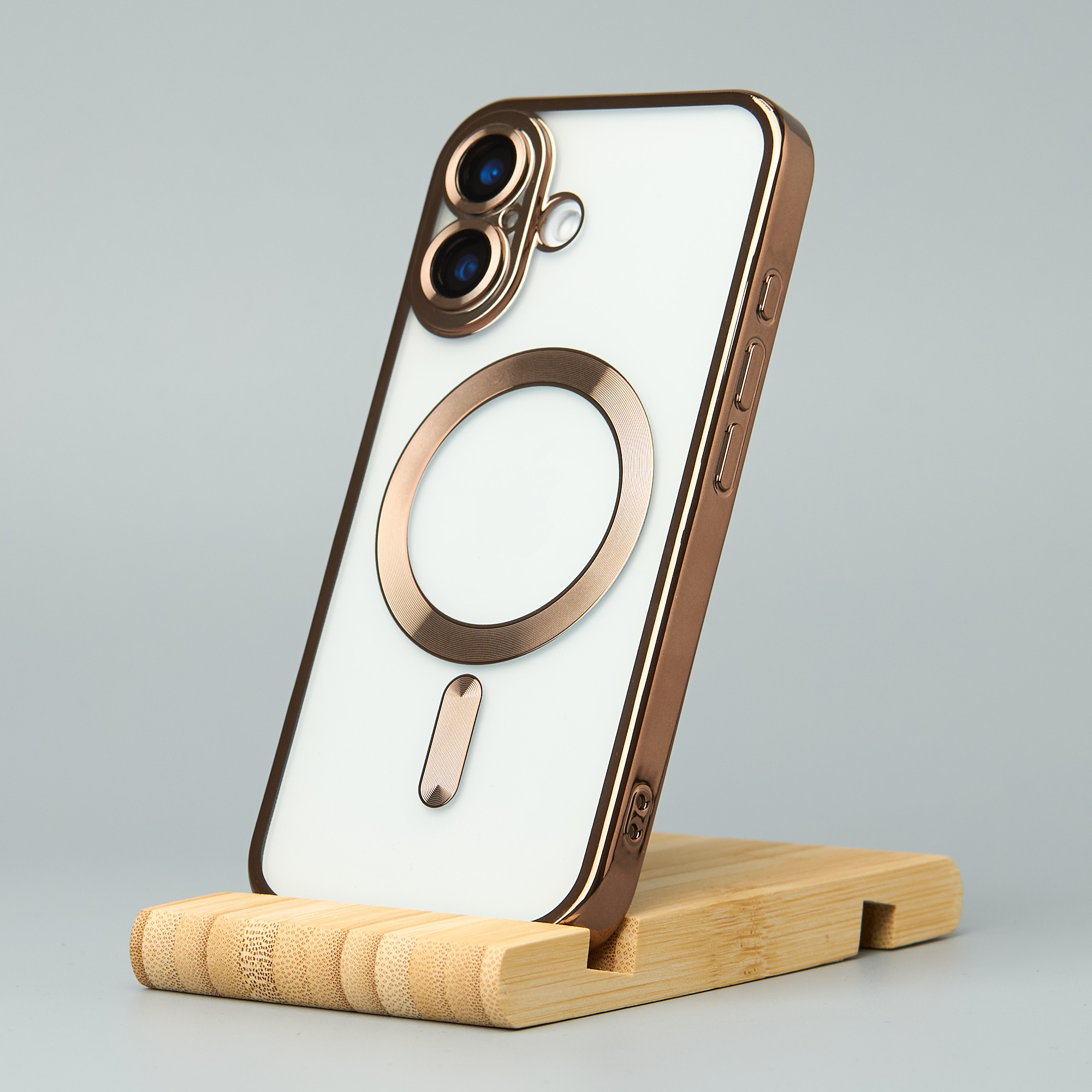 Силиконовый чехол MagSafe SHINING MATTE для iPhone 16 desert titanium