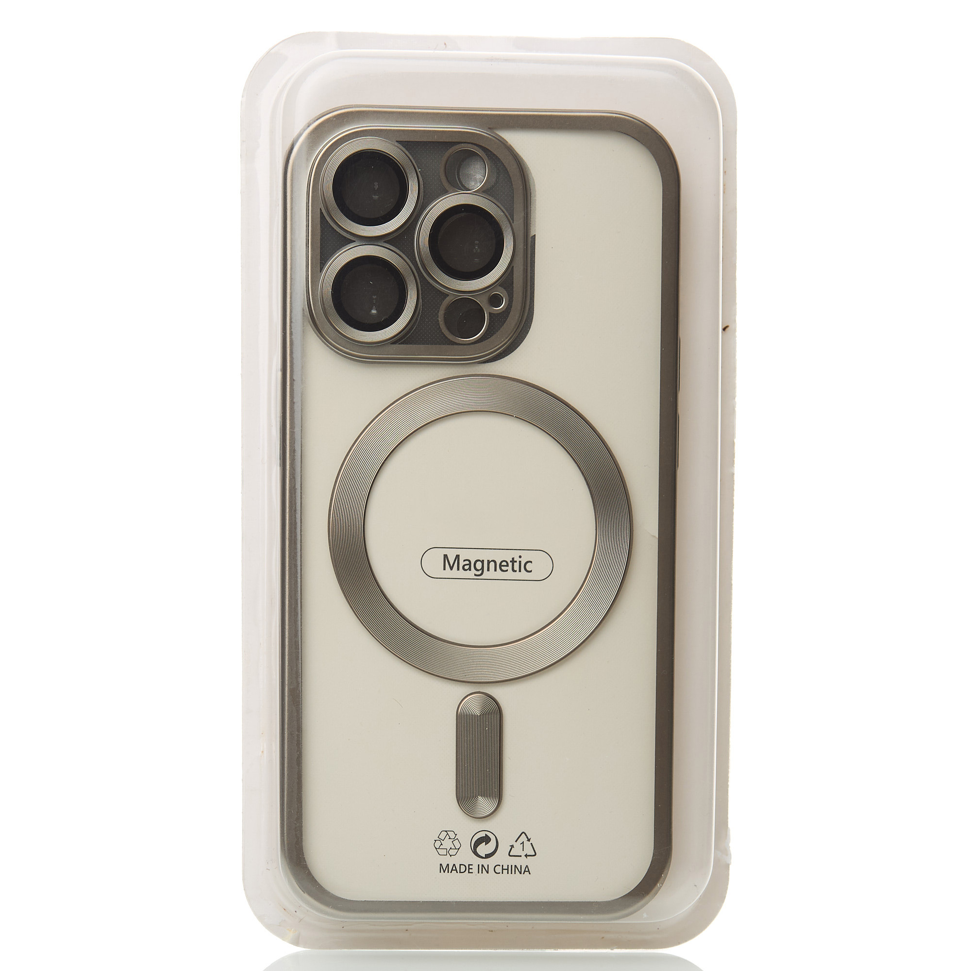 Силиконовый чехол MagSafe SHINING MATTE для iPhone 14 Pro Max natural titanium