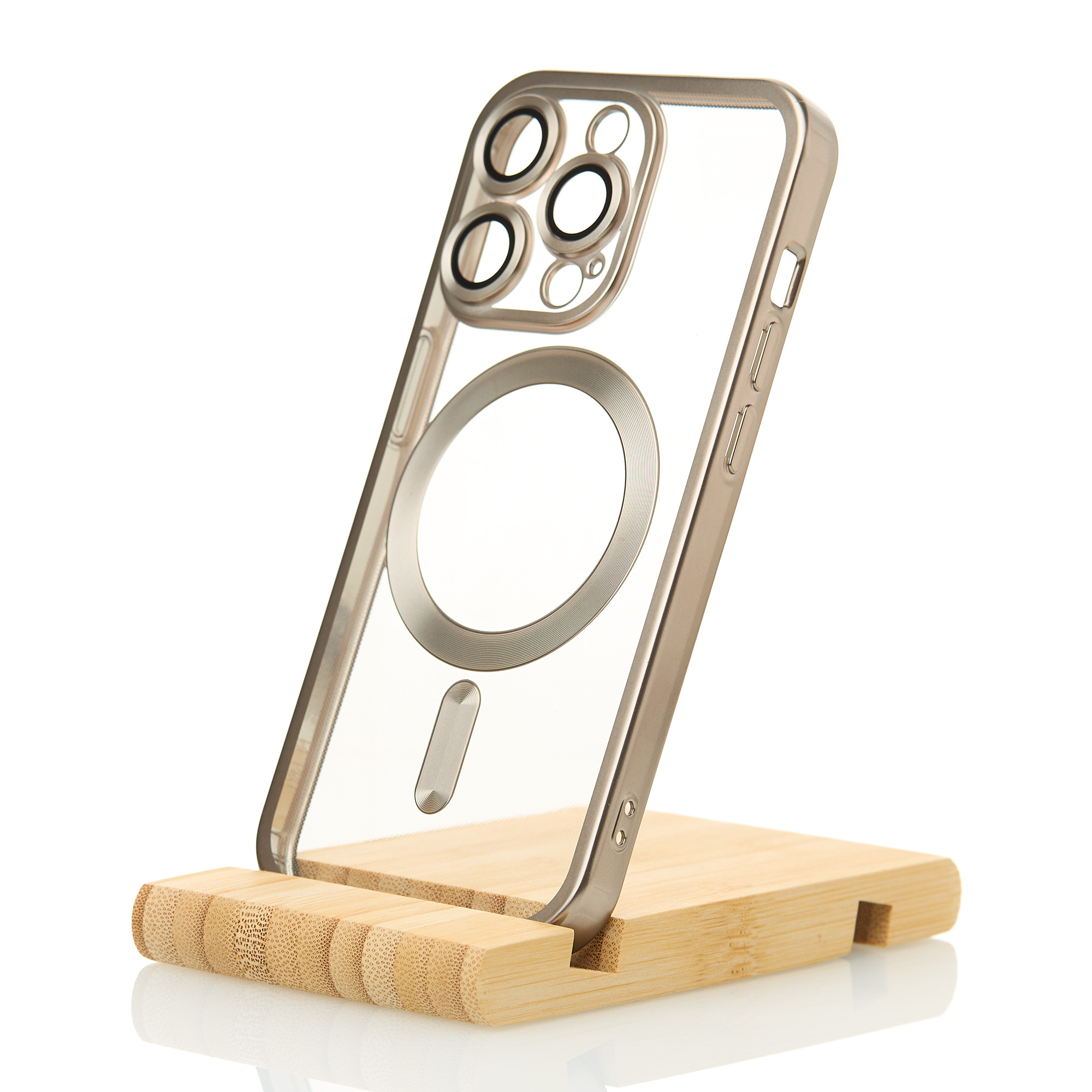 Силиконовый чехол MagSafe SHINING MATTE для iPhone 14 Pro Max natural titanium