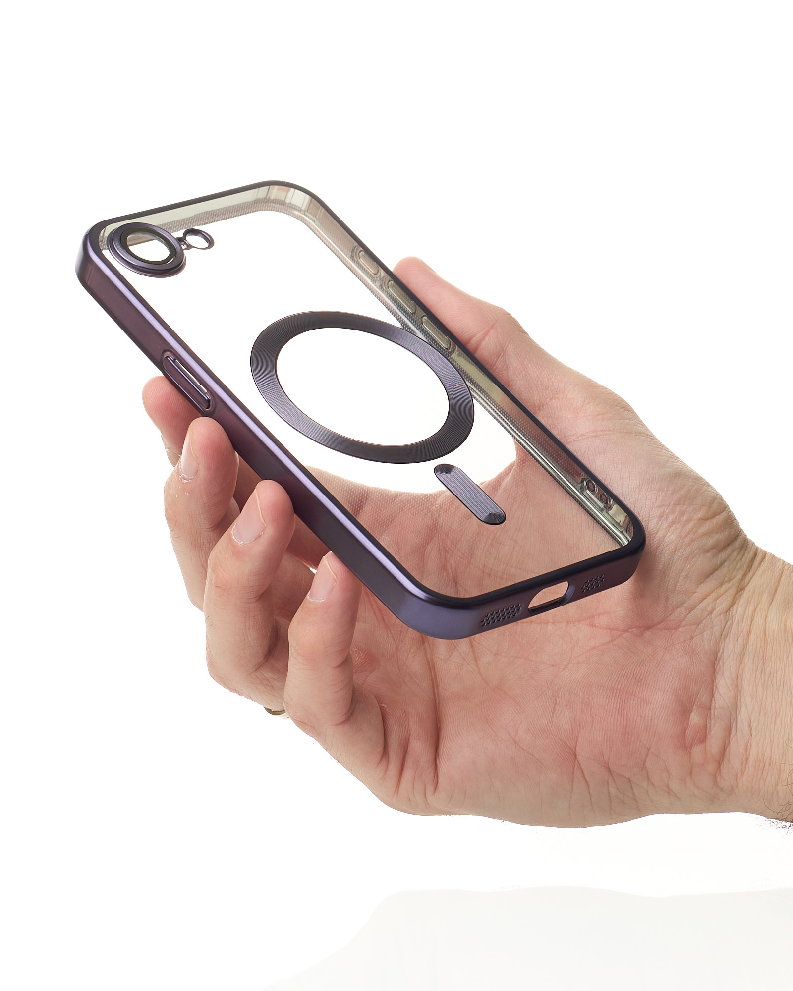 Силиконовый чехол MagSafe SHINING MATTE для iPhone 16E deep purple