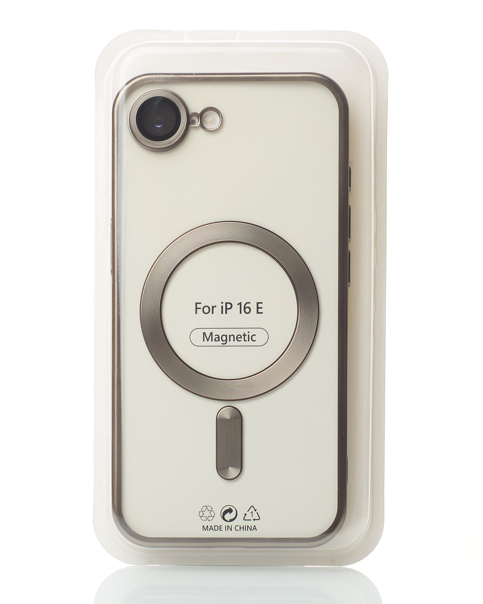 Силиконовый чехол MagSafe SHINING MATTE для iPhone 16E natural titanium