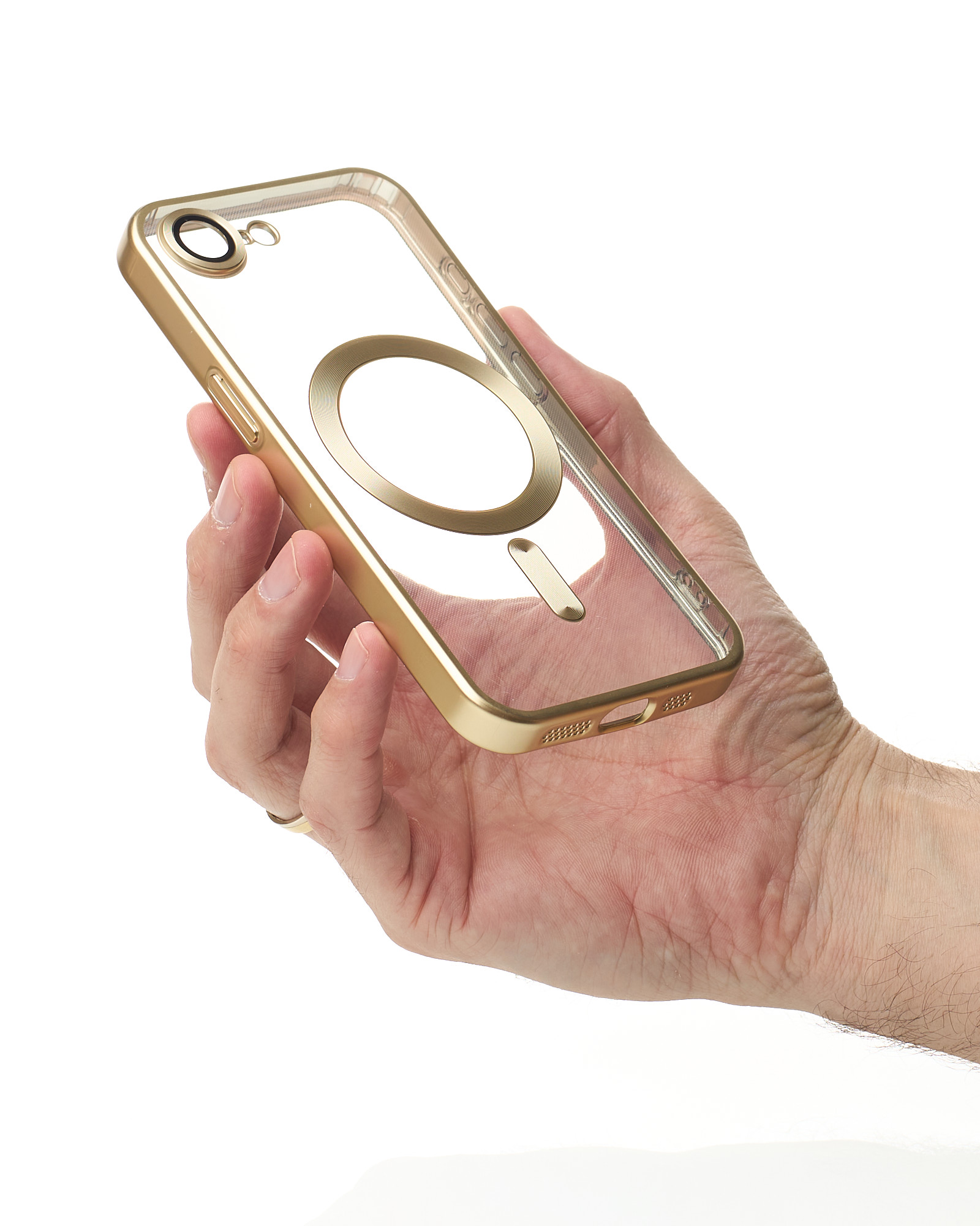 Силиконовый чехол MagSafe SHINING MATTE для iPhone 16E gold