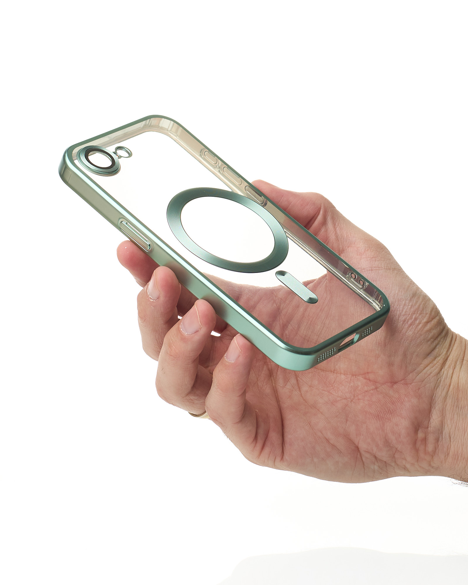 Силиконовый чехол MagSafe SHINING MATTE для iPhone 16E mint