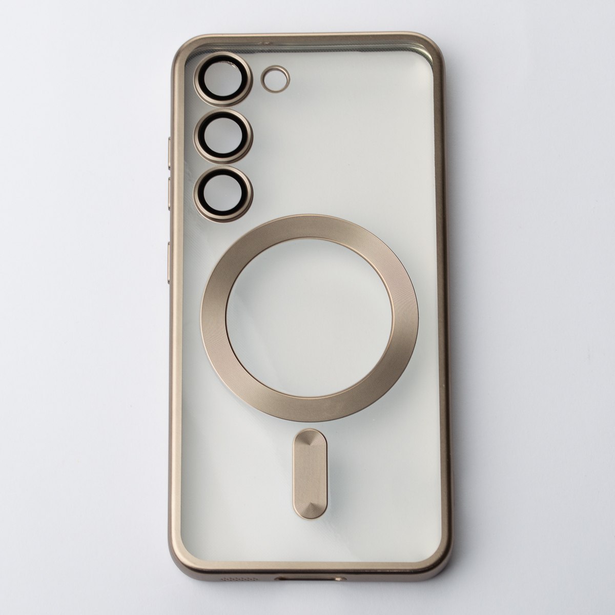 Силиконовый чехол MagSafe SHINING MATTE для Samsung S23 natural titanium