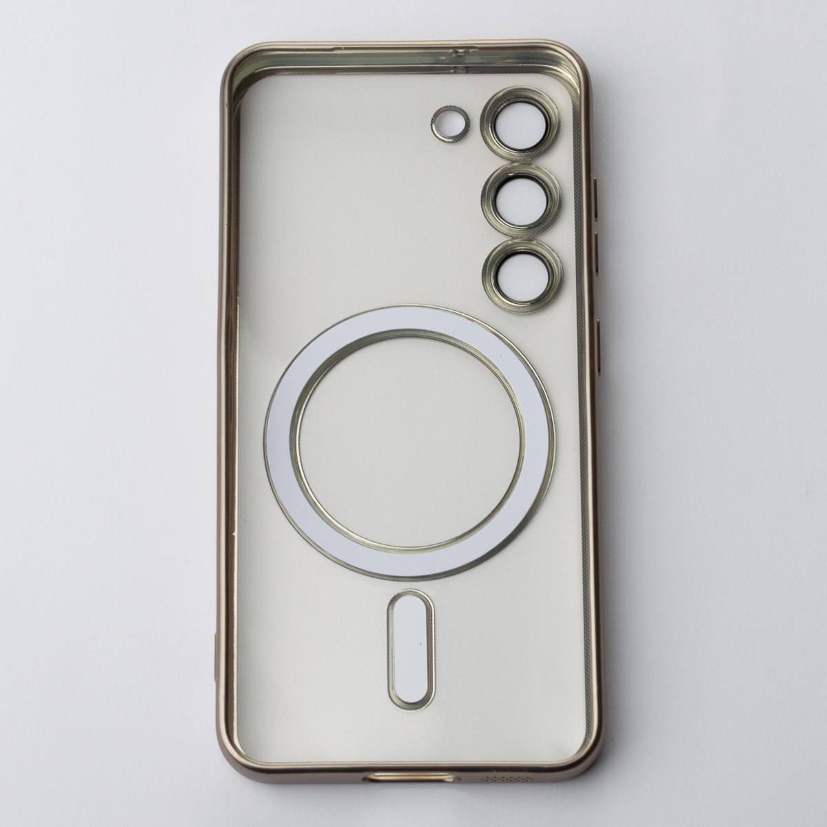 Силиконовый чехол MagSafe SHINING MATTE для Samsung S23 FE natural titanium