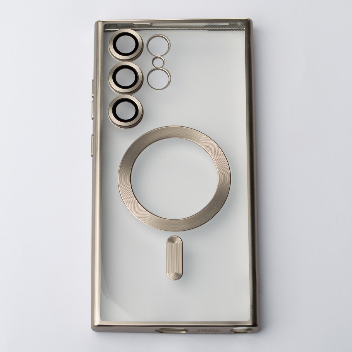 Силиконовый чехол MagSafe SHINING MATTE для Samsung S24 Ultra natural titanium