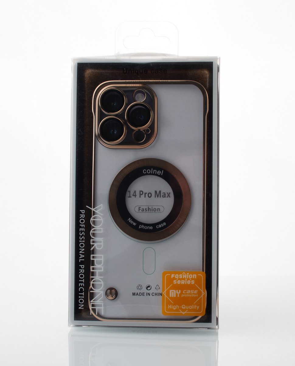 Пластиковый чехол SLIM CASE с поддержкой MagSafe для iPhone 14 Pro Max золотой