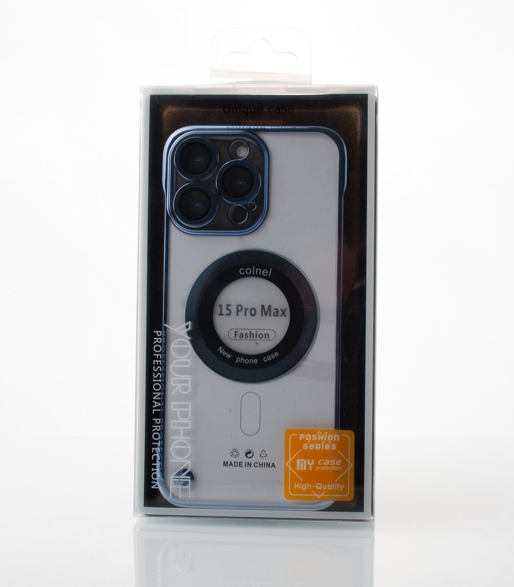 Пластиковый чехол SLIM CASE с поддержкой MagSafe для iPhone 15 Pro Max синий