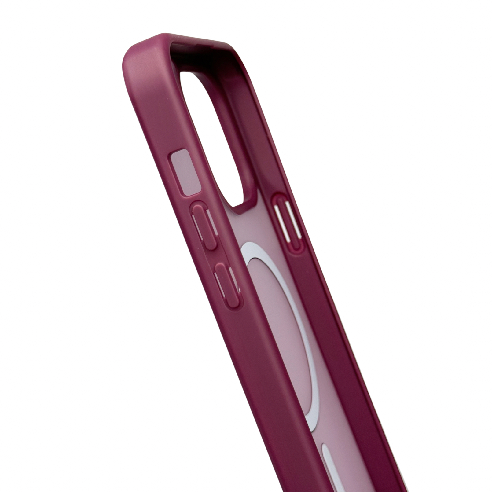 Силиконовый чехол MATTE с поддержкой MagSafe для iPhone 14 Pro burgundy