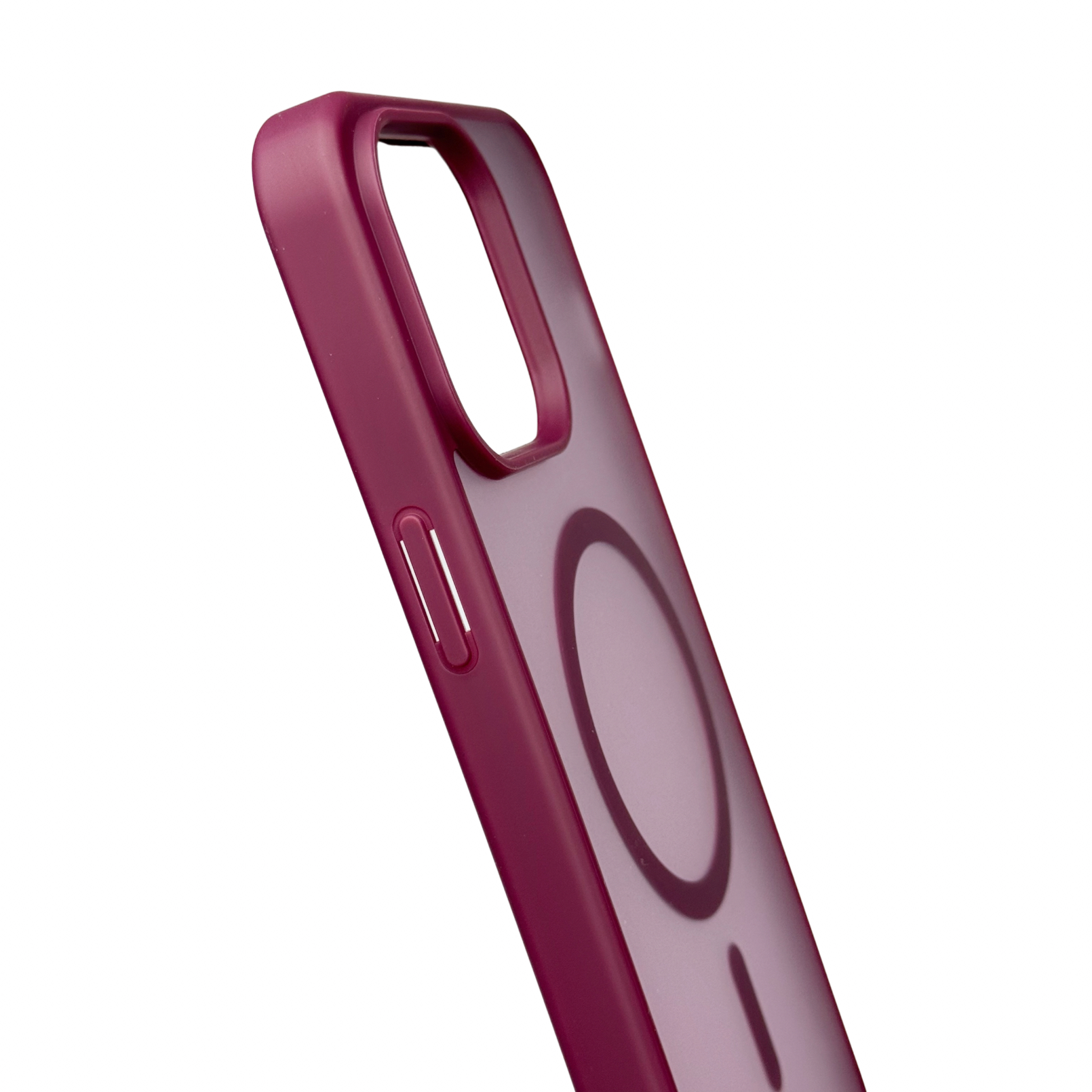 Силиконовый чехол MATTE с поддержкой MagSafe для iPhone 14 Pro burgundy