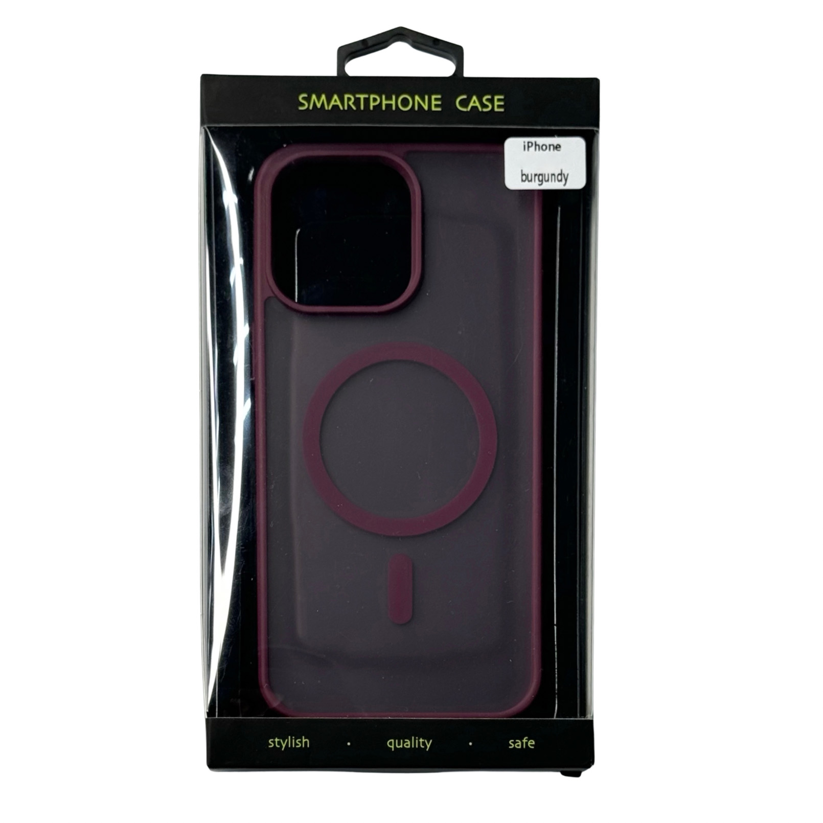 Силиконовый чехол MATTE с поддержкой MagSafe для iPhone 15 Pro burgundy