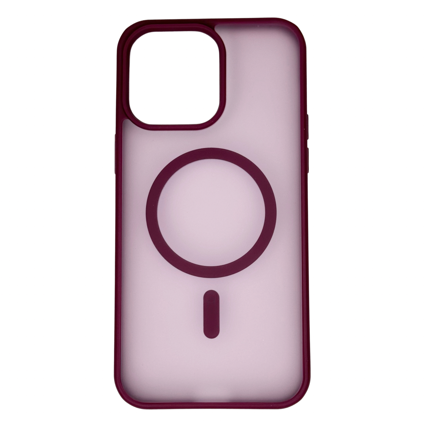 Силиконовый чехол MATTE с поддержкой MagSafe для iPhone 15 Pro burgundy