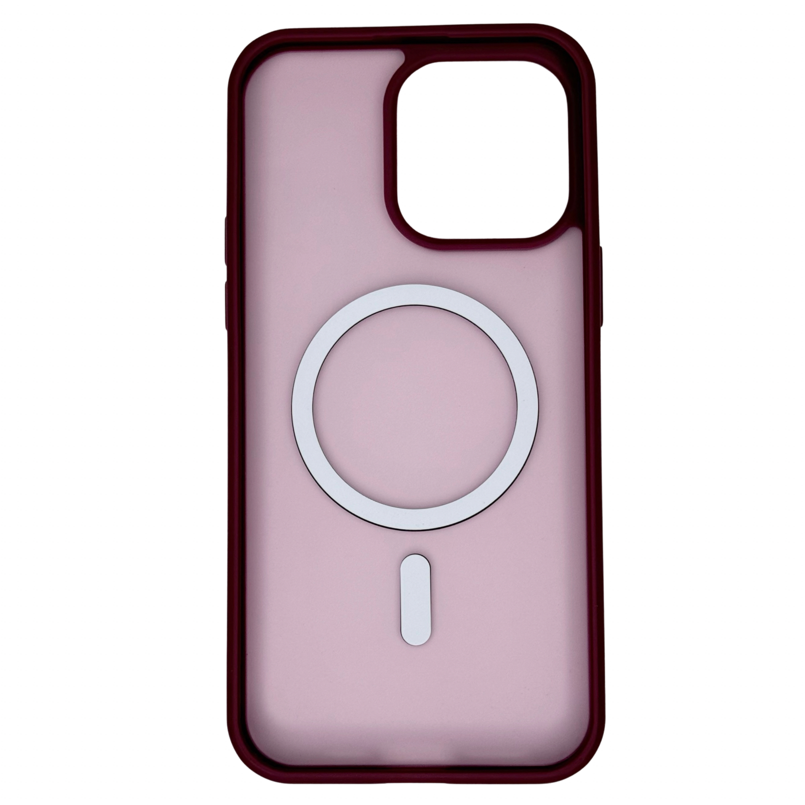 Силиконовый чехол MATTE с поддержкой MagSafe для iPhone 14 Pro Max burgundy