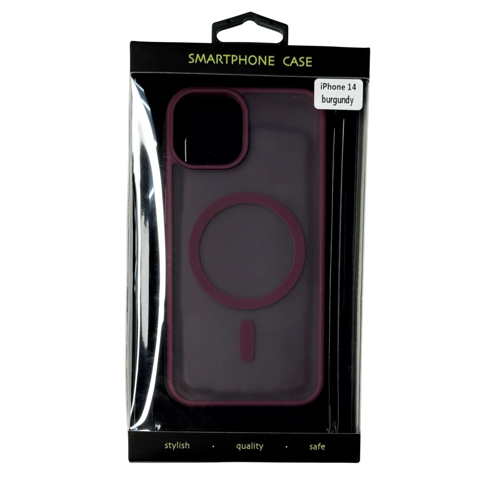 Силиконовый чехол MATTE с поддержкой MagSafe для iPhone 14 burgundy