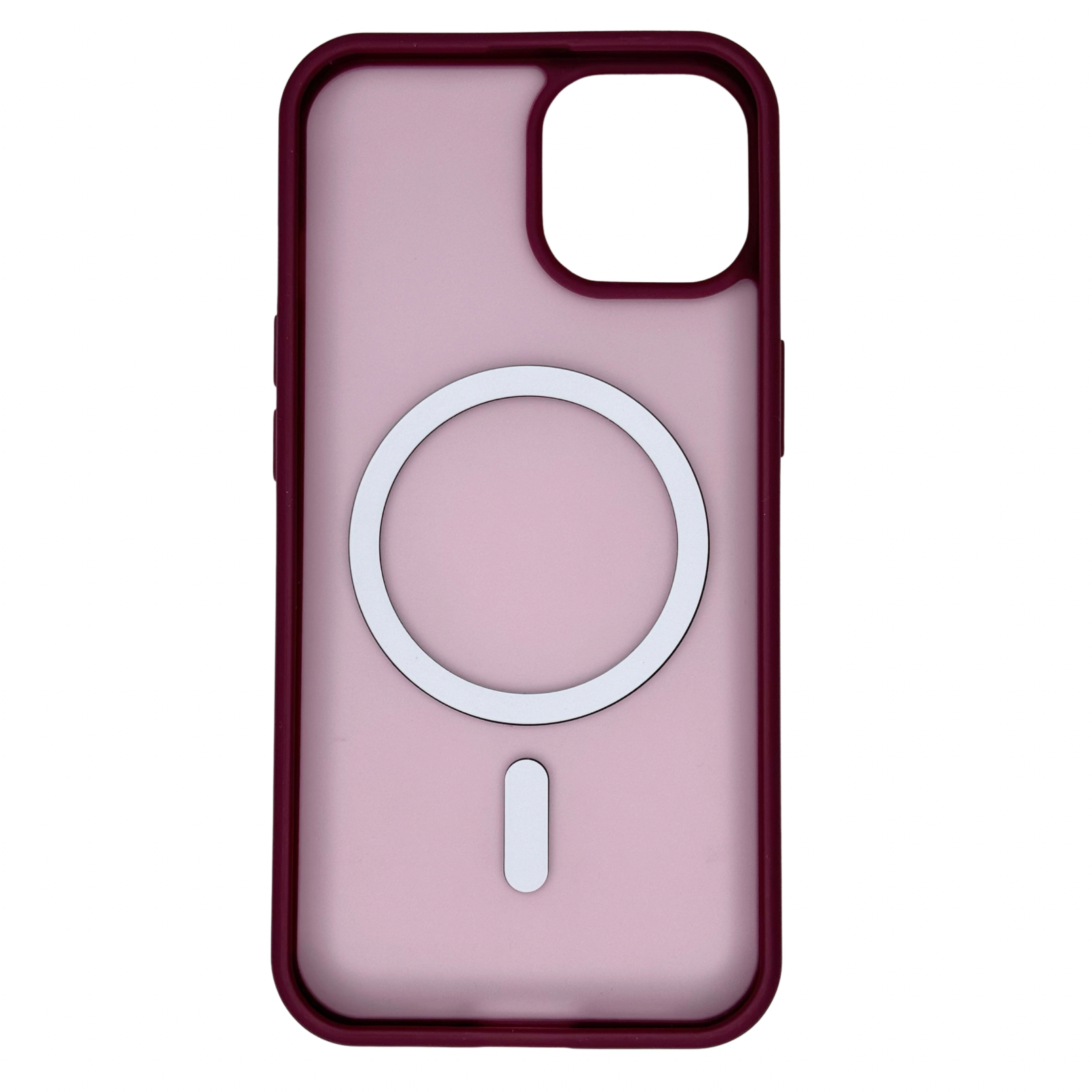 Силиконовый чехол MATTE с поддержкой MagSafe для iPhone 14 burgundy