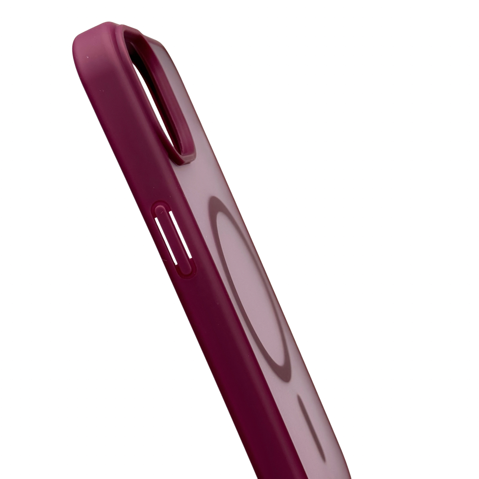 Силиконовый чехол MATTE с поддержкой MagSafe для iPhone 14 burgundy