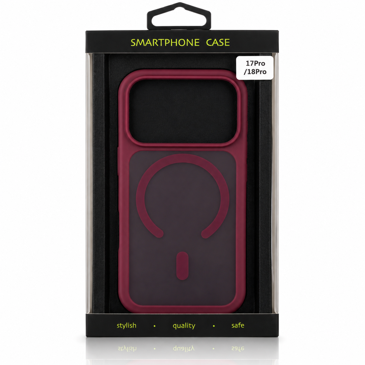Силиконовый чехол MATTE с поддержкой MagSafe для iPhone 18 Pro burgundy