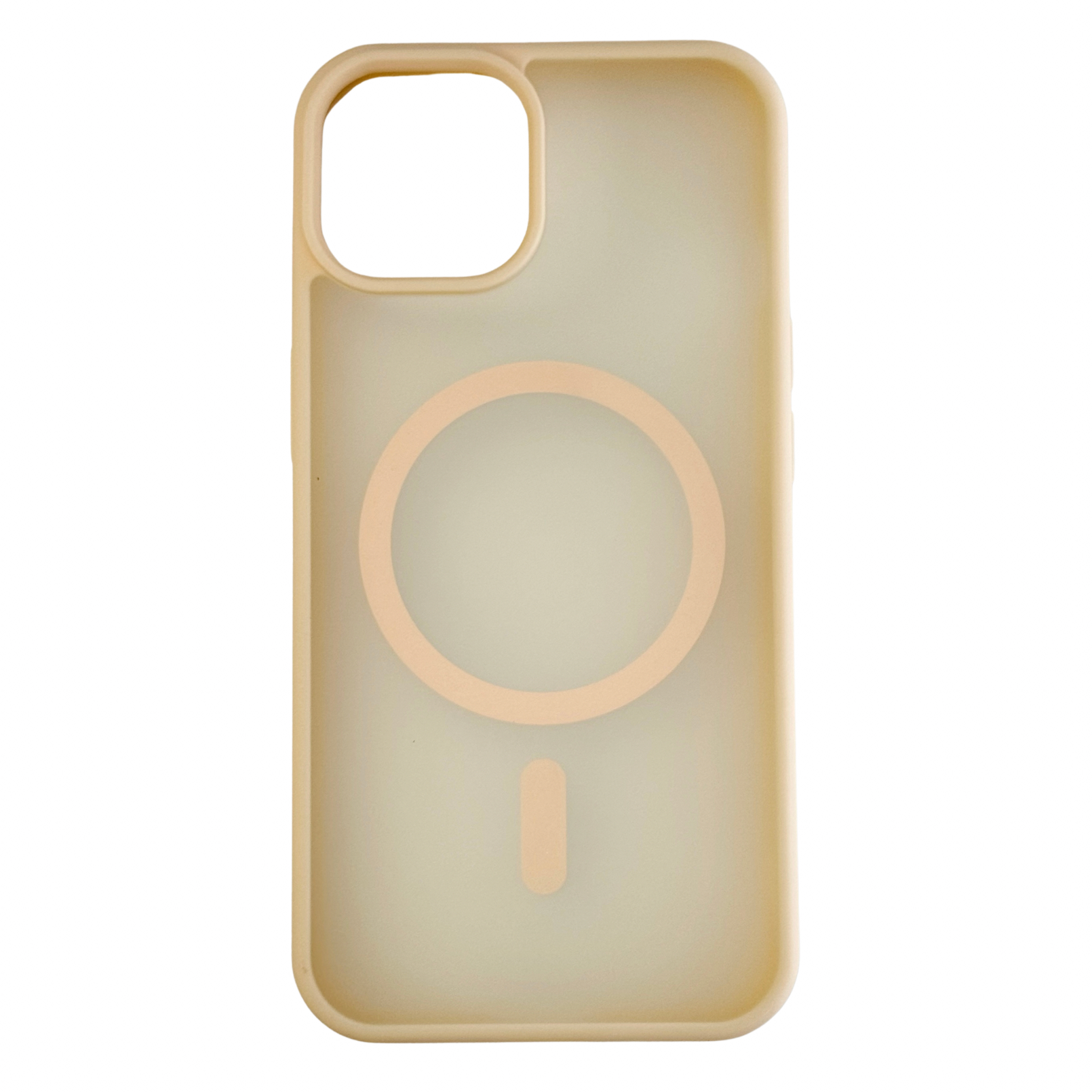Силиконовый чехол MATTE с поддержкой MagSafe для iPhone 14 cream