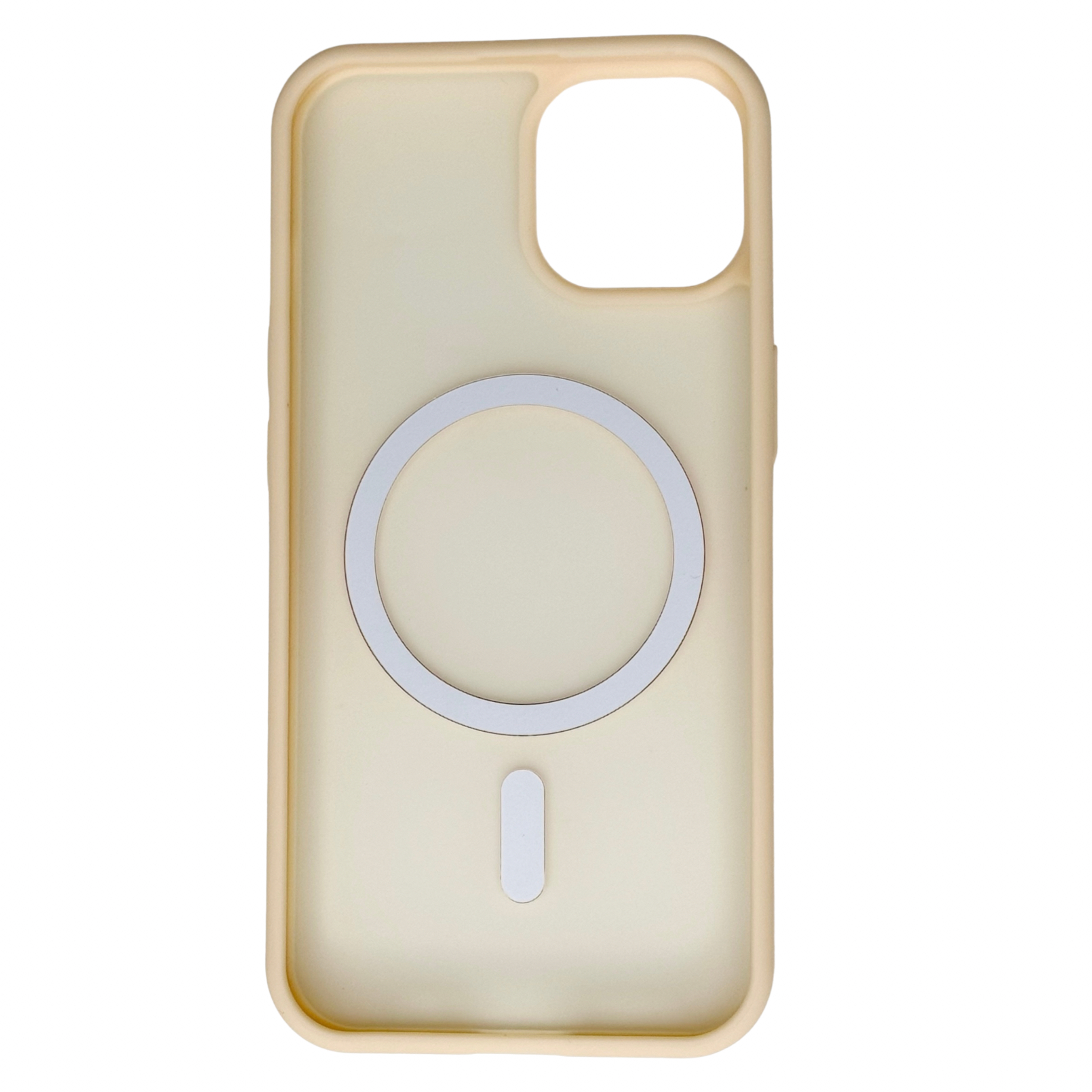 Силиконовый чехол MATTE с поддержкой MagSafe для iPhone 14 cream