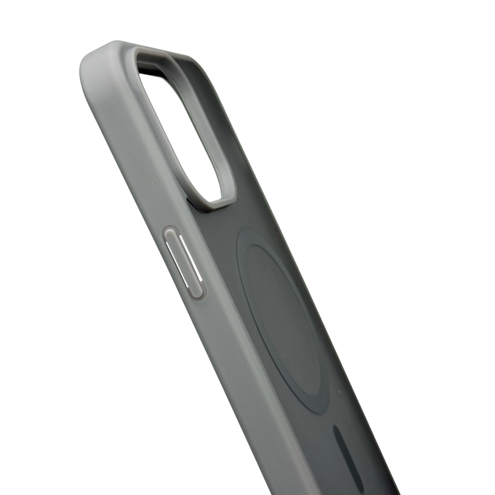 Силиконовый чехол MATTE с поддержкой MagSafe для iPhone 15 Pro Max titanium black