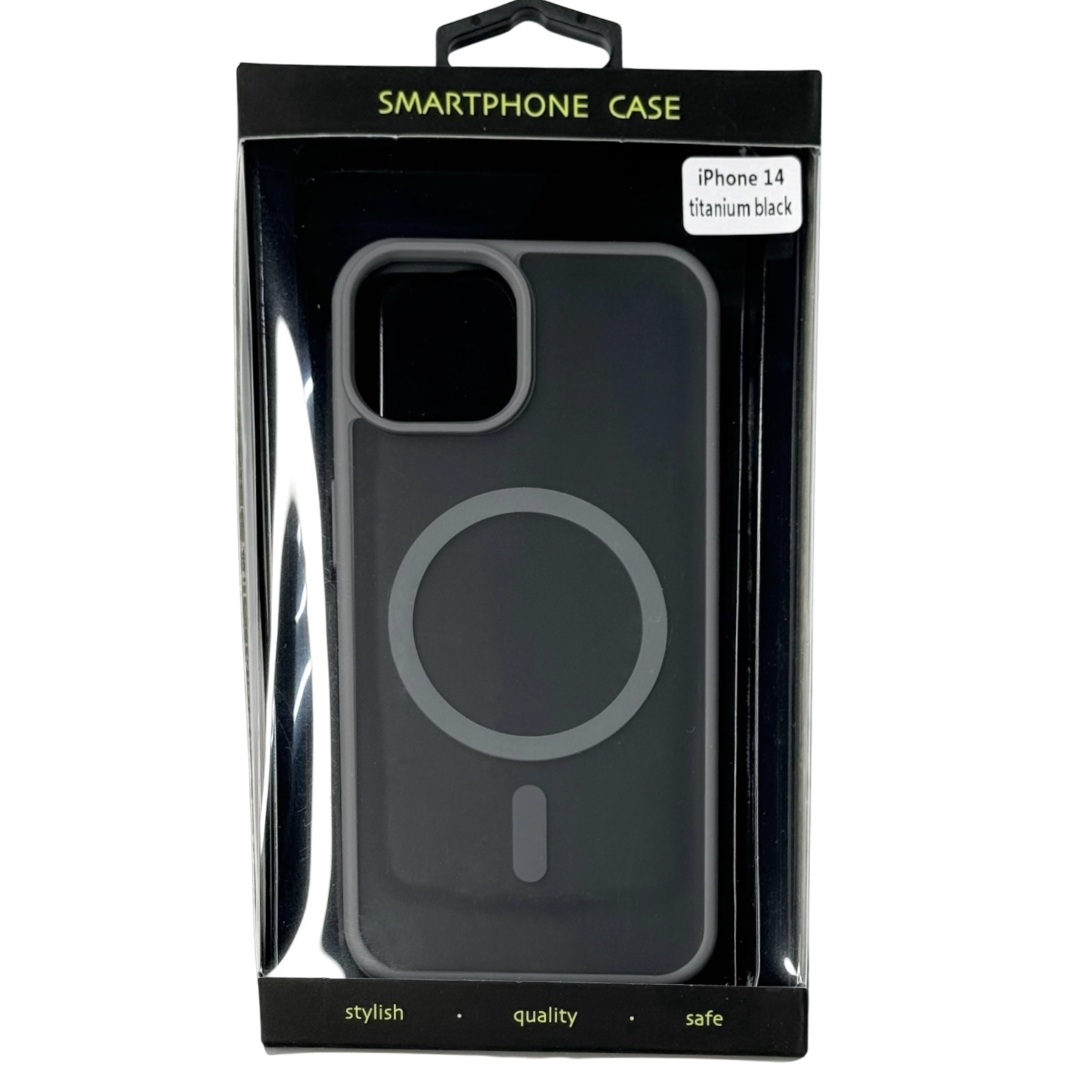Силиконовый чехол MATTE с поддержкой MagSafe для iPhone 14 titanium black