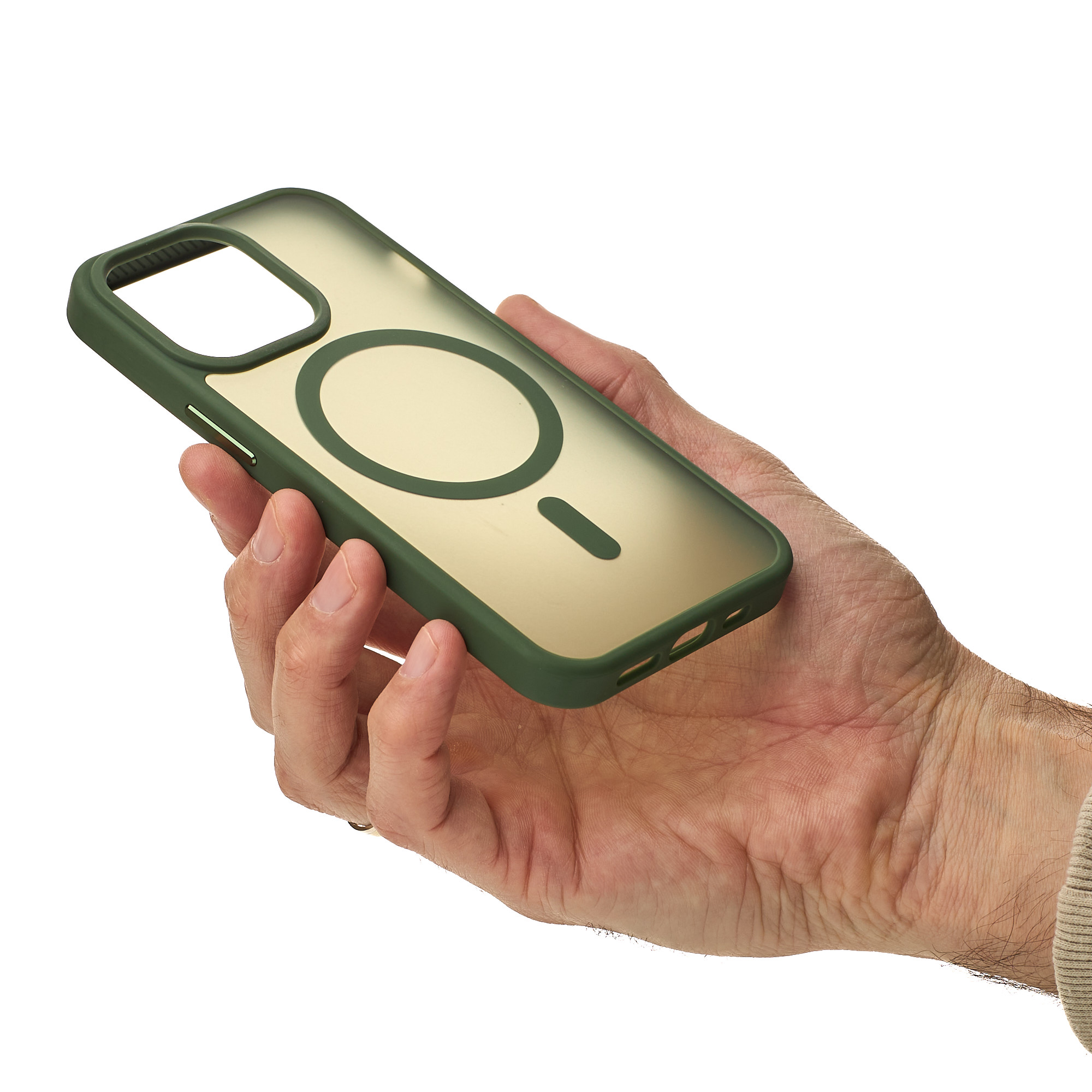 Силиконовый чехол MATTE с поддержкой MagSafe для iPhone 12 Pro Max sage green