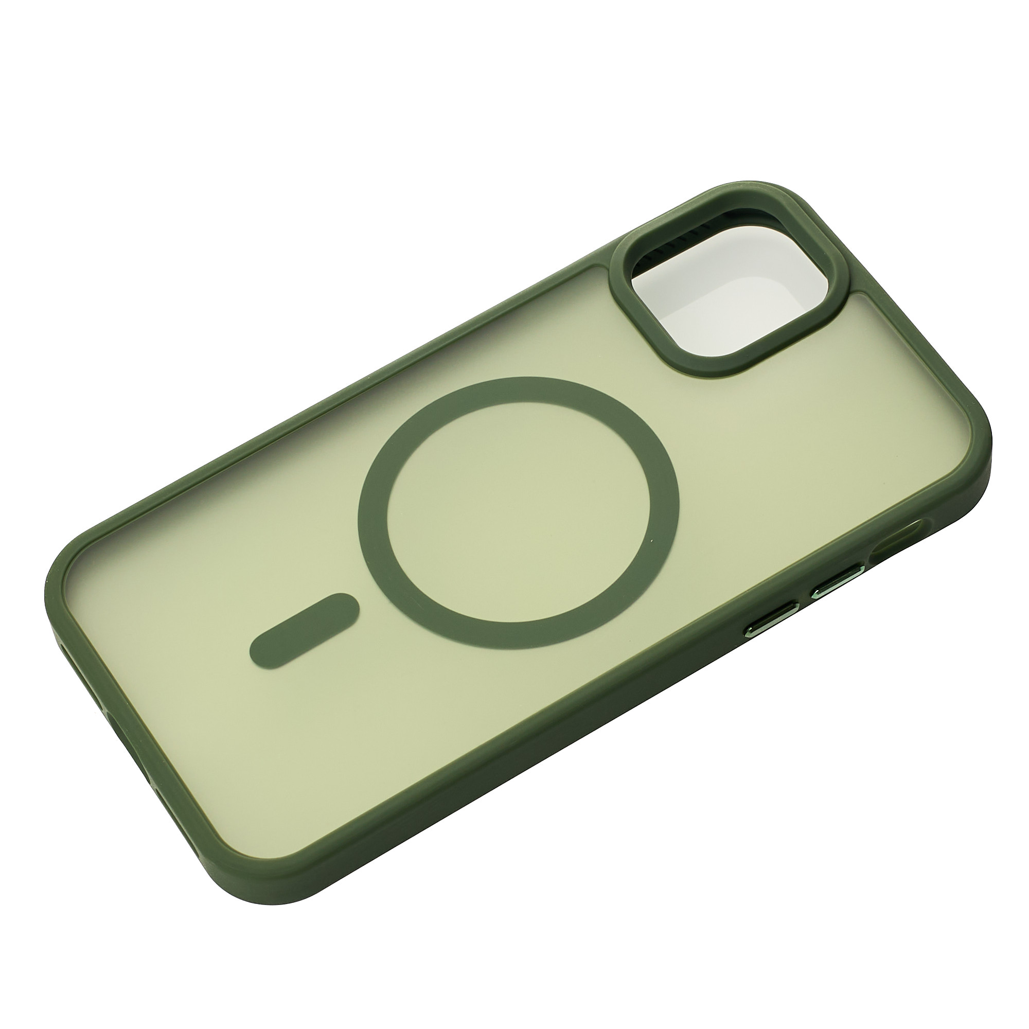 Силиконовый чехол MATTE с поддержкой MagSafe для iPhone 15 Plus sage green