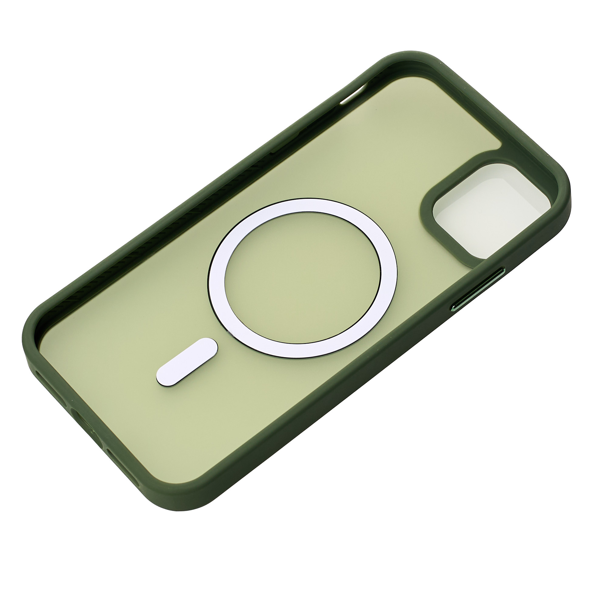 Силиконовый чехол MATTE с поддержкой MagSafe для iPhone 15 Plus sage green