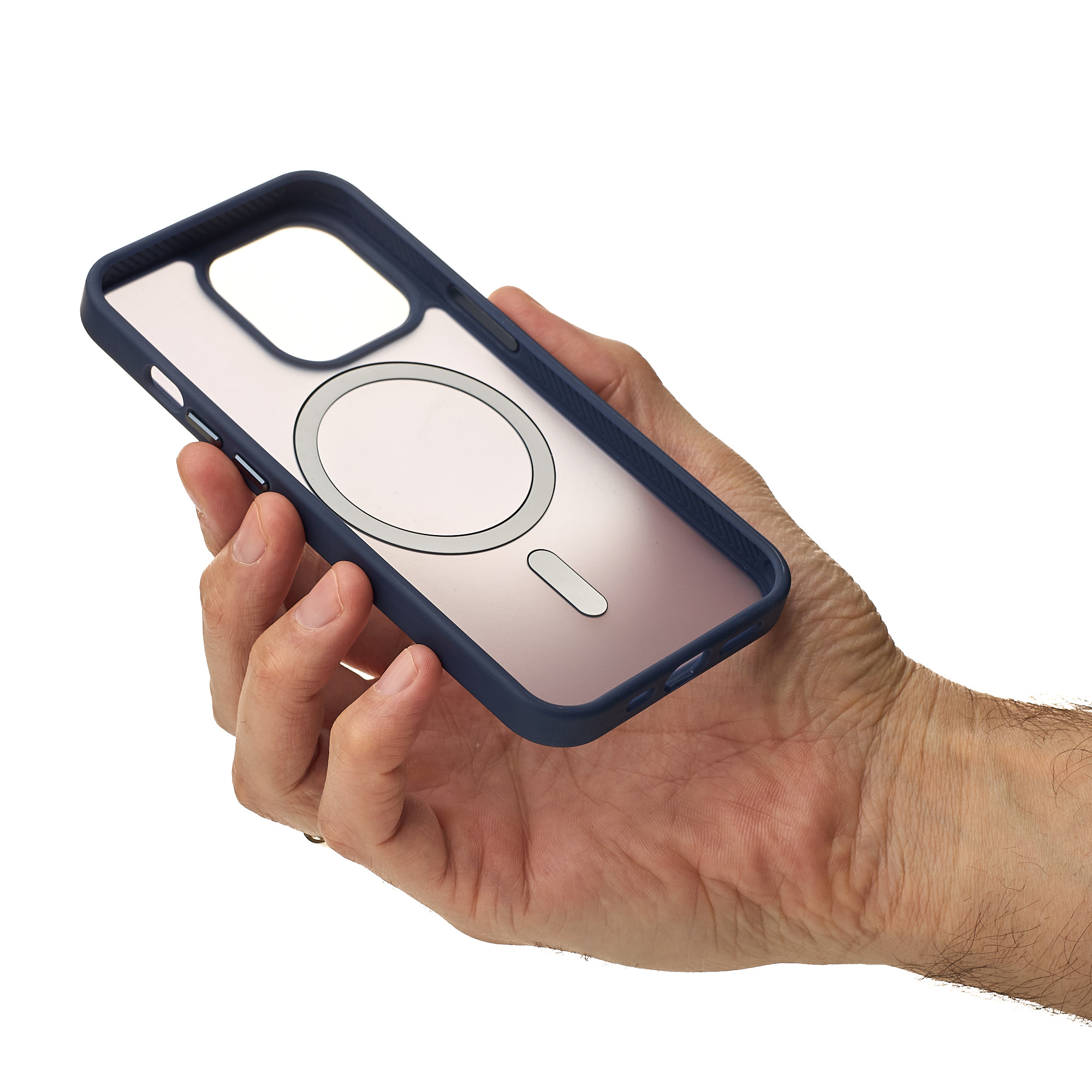 Силиконовый чехол MATTE с поддержкой MagSafe для iPhone 15 Pro dark blue