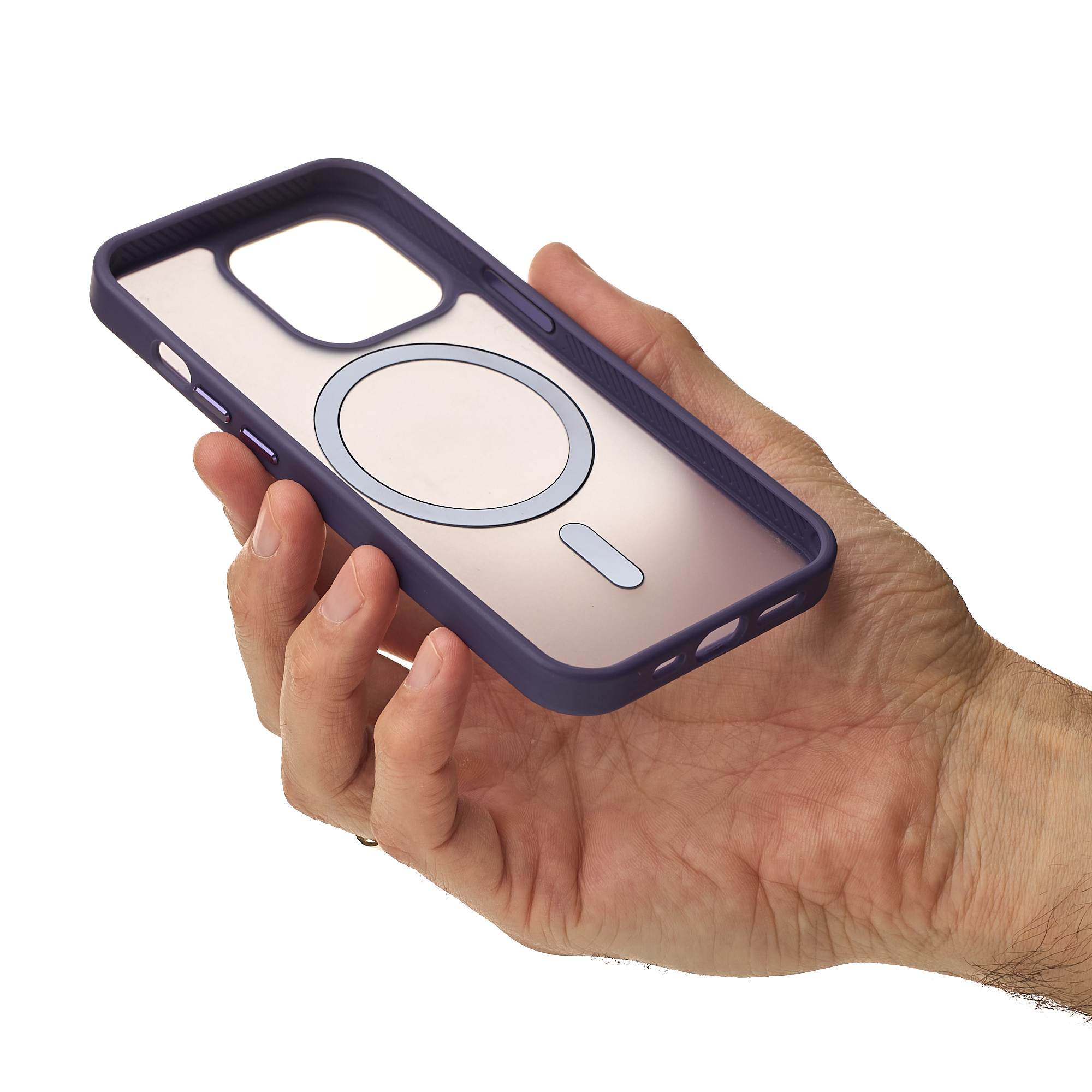Силиконовый чехол MATTE с поддержкой MagSafe для iPhone 15 Pro dark purple