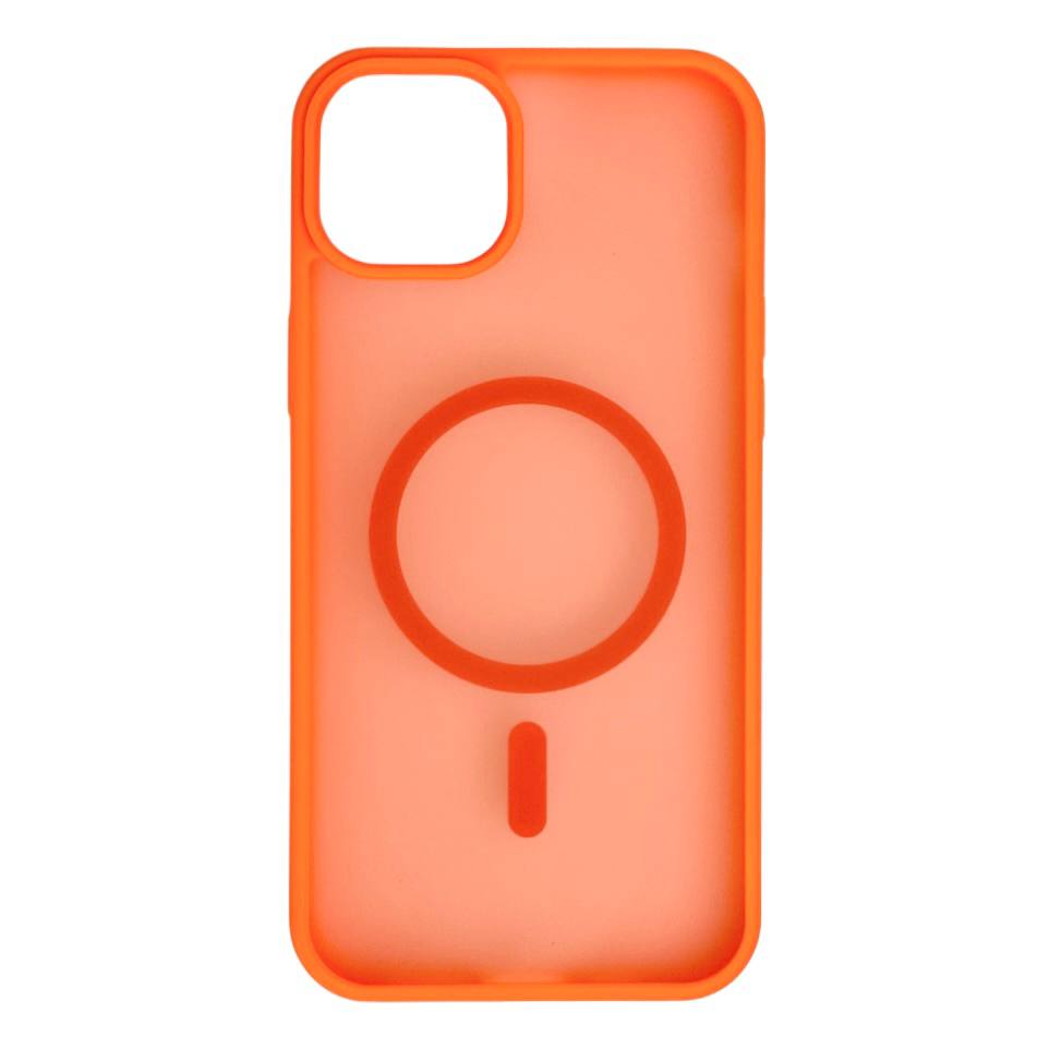 Силиконовый чехол MATTE с поддержкой MagSafe для iPhone 15 Plus orange