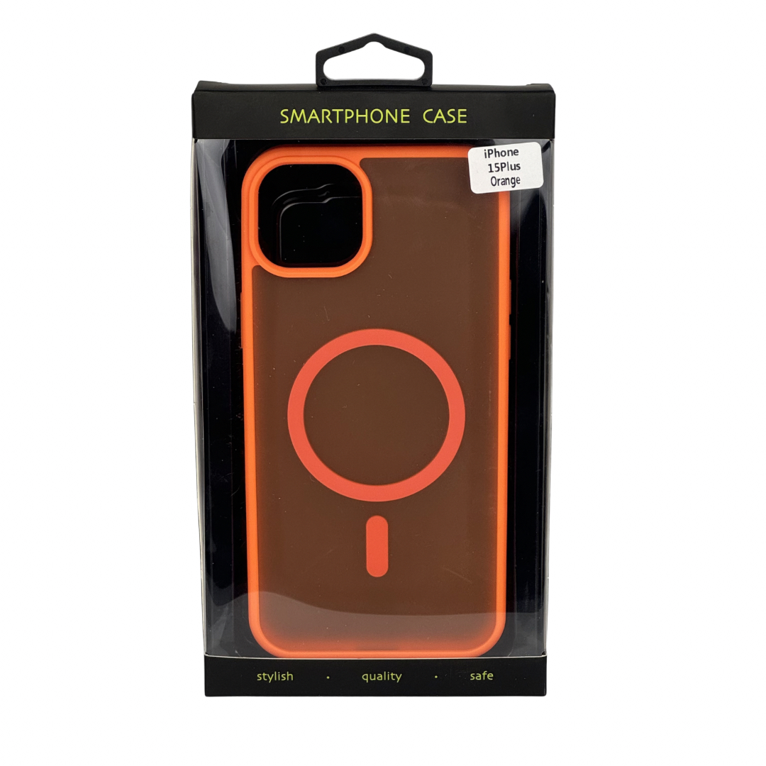 Силиконовый чехол MATTE с поддержкой MagSafe для iPhone 15 Plus orange