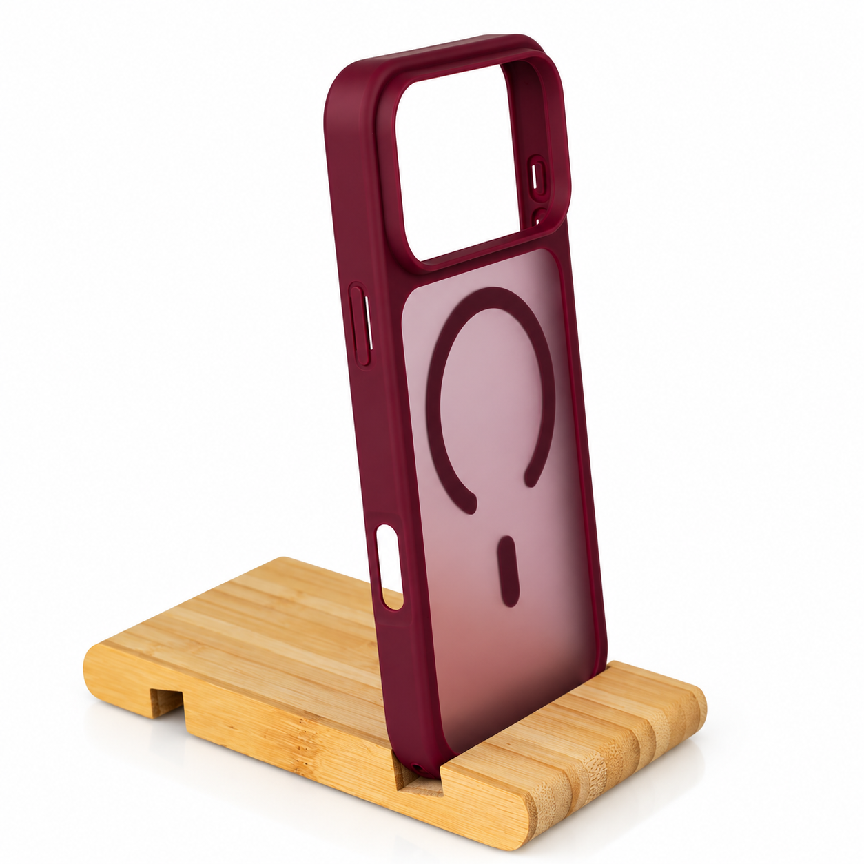 Силиконовый чехол MATTE с поддержкой MagSafe для iPhone 18 Pro Max burgundy
