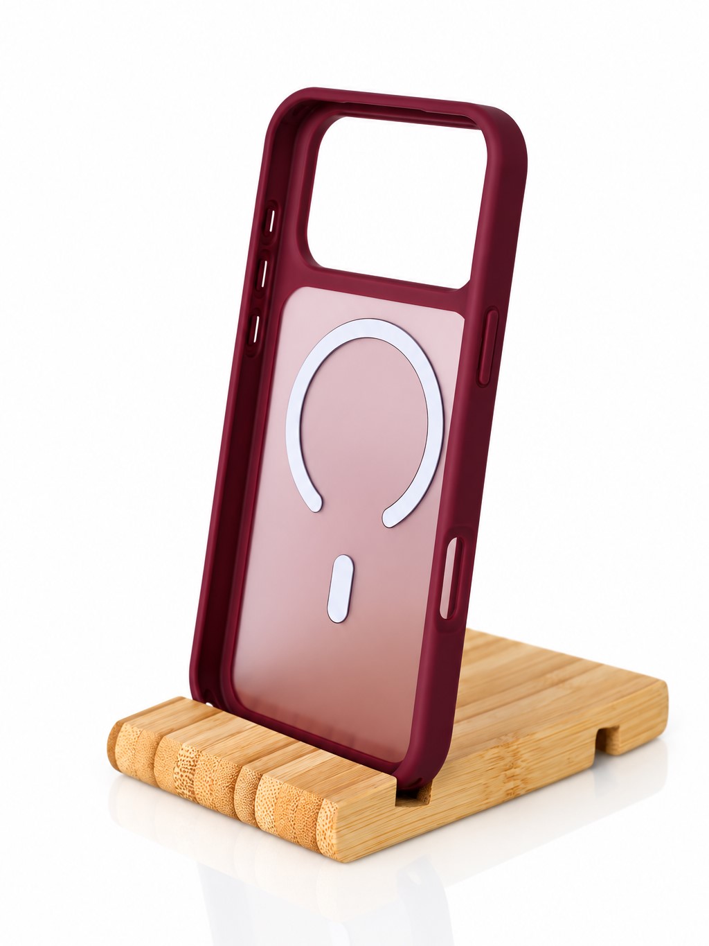 Силиконовый чехол MATTE с поддержкой MagSafe для iPhone 18 Pro Max burgundy