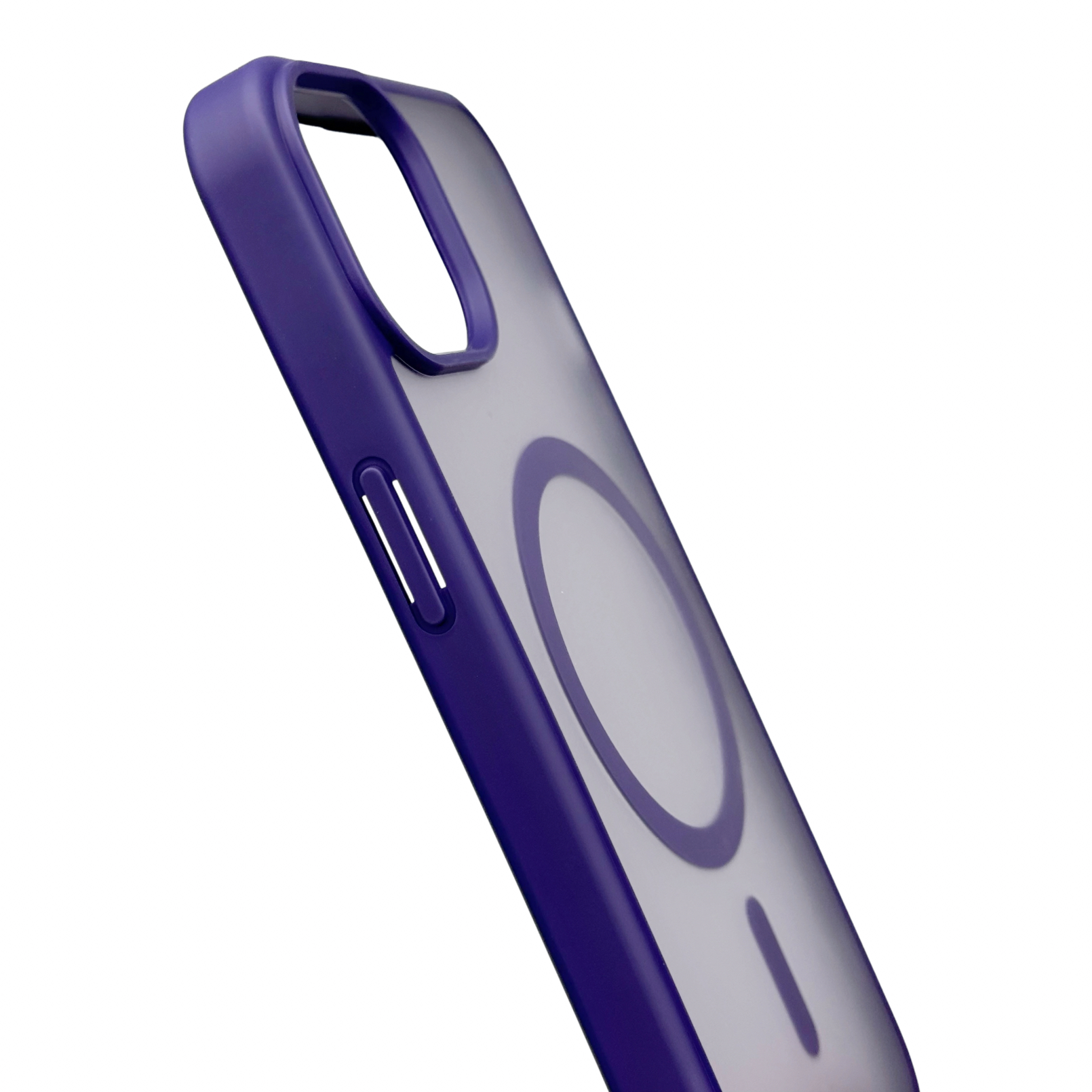Силиконовый чехол MATTE с поддержкой MagSafe для iPhone 14 dark purple