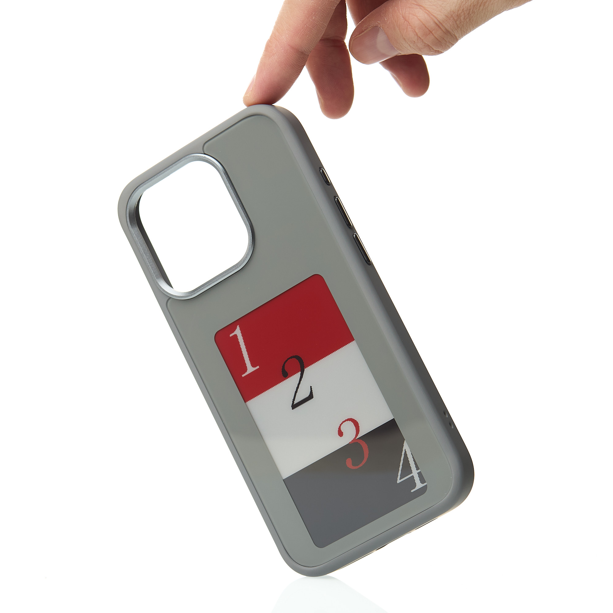 Силиконовый чехол NFC для iPhone 15 Pro серый