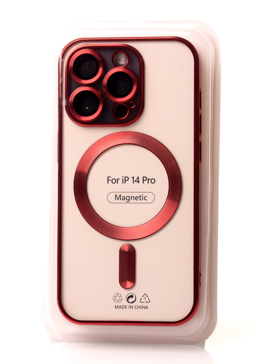 Силиконовый чехол SHINING с поддержкой MagSafe для iPhone 14 Pro красный