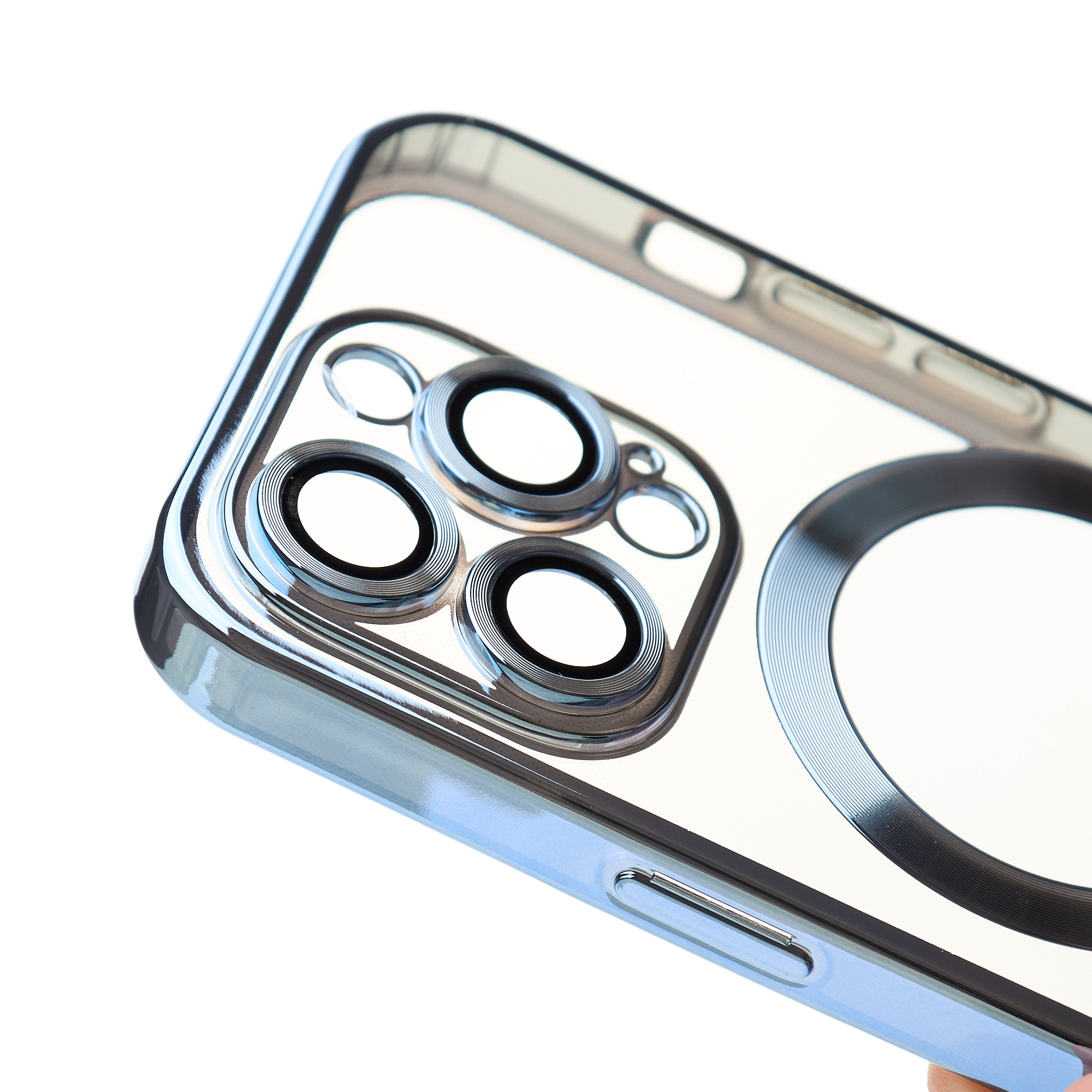 Силиконовый чехол SHINING с поддержкой MagSafe для iPhone 14 Pro синий