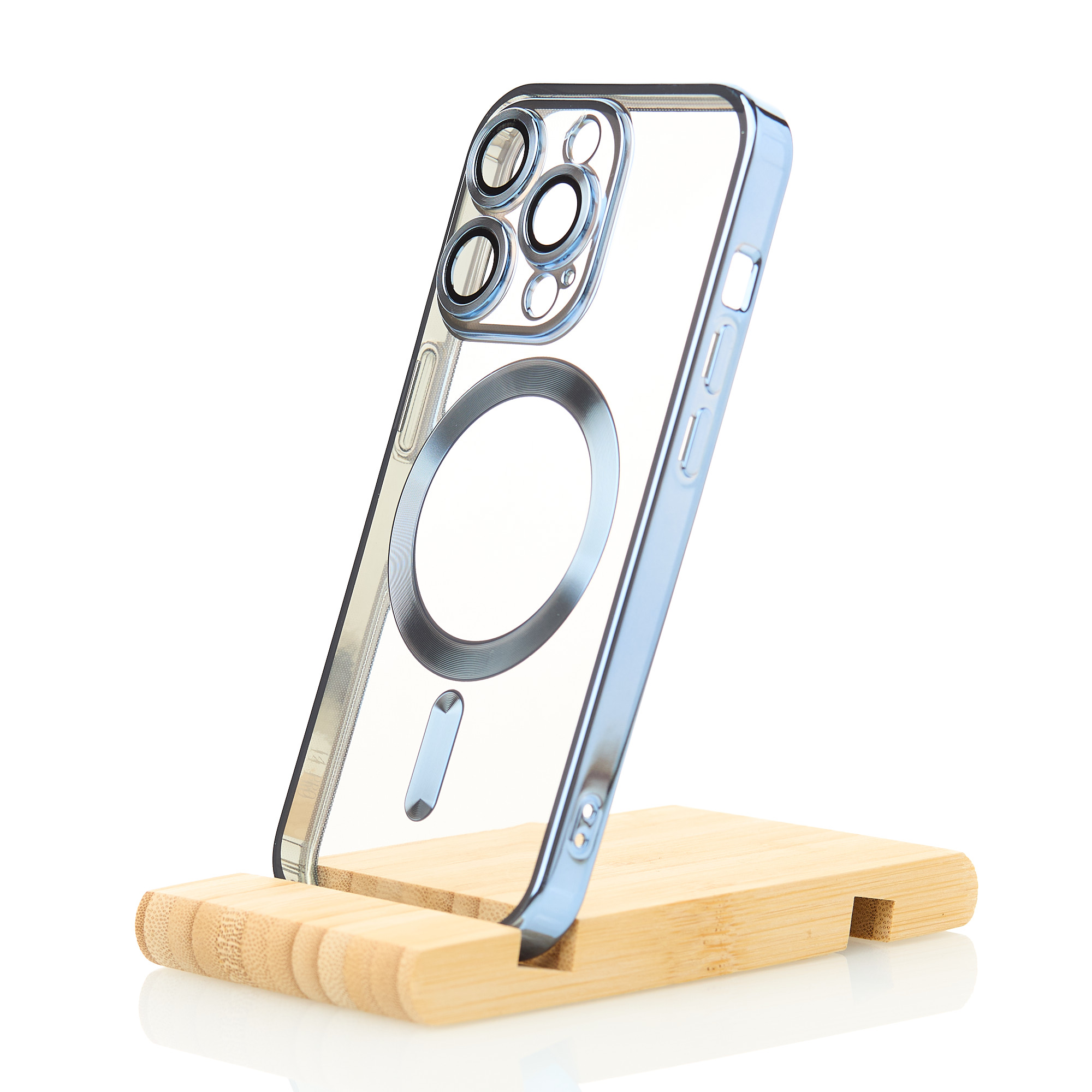 Силиконовый чехол SHINING с поддержкой MagSafe для iPhone 15 Pro Max синий