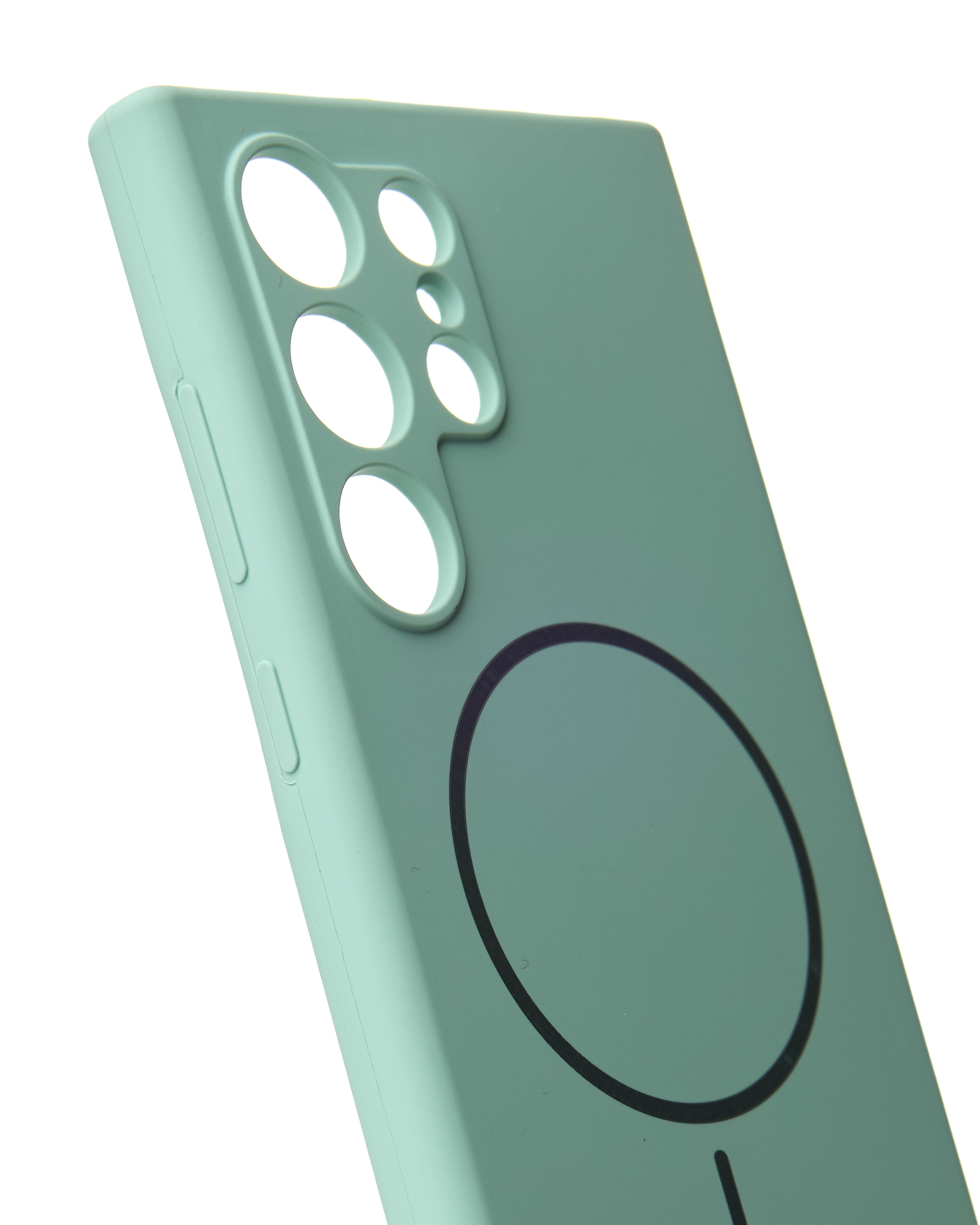 Силиконовый чехол Slim Ring Soft с поддержкой MagSafe для Samsung S24 Ultra succulent