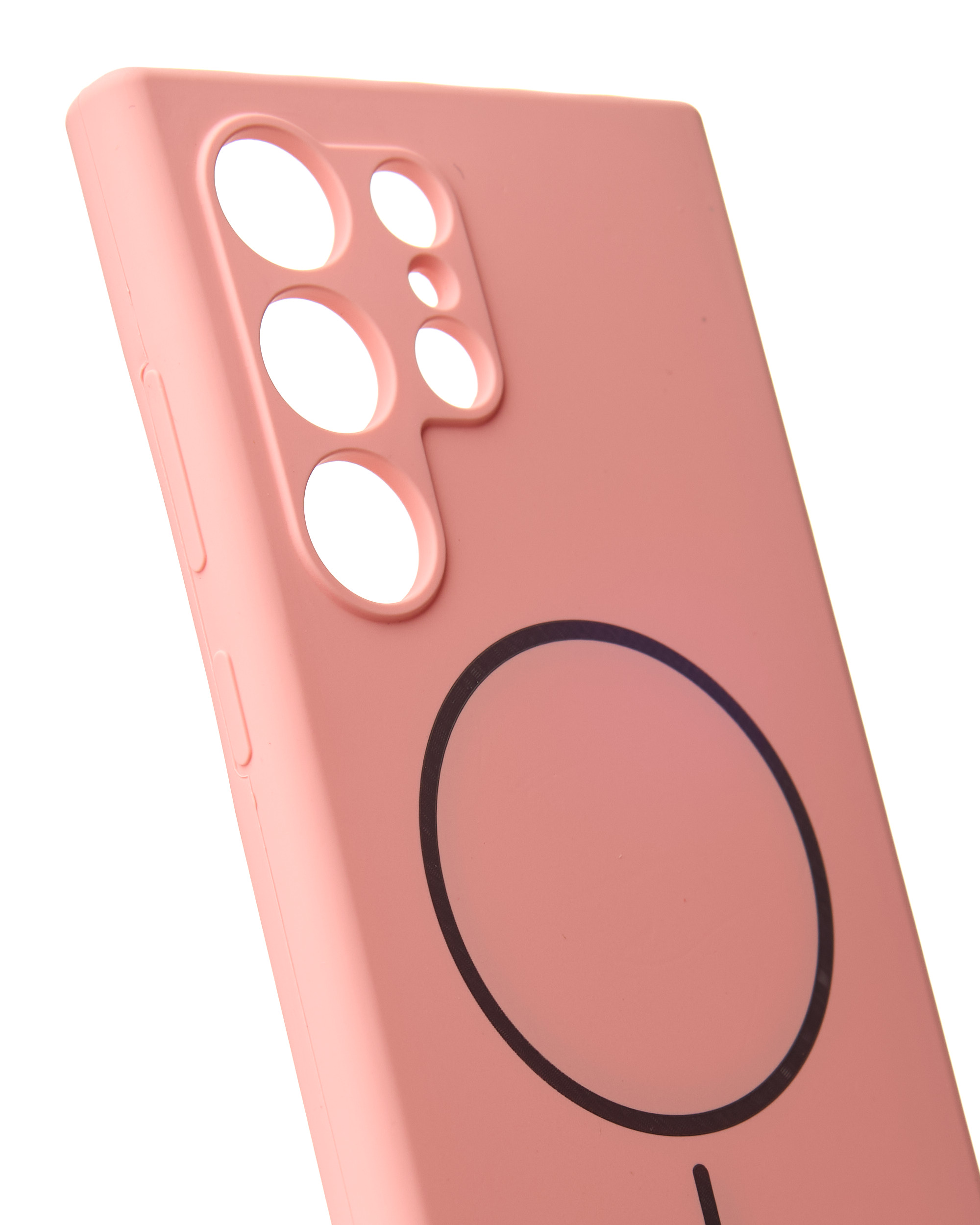 Силиконовый чехол Slim Ring Soft с поддержкой MagSafe для Samsung S24 Ultra pink