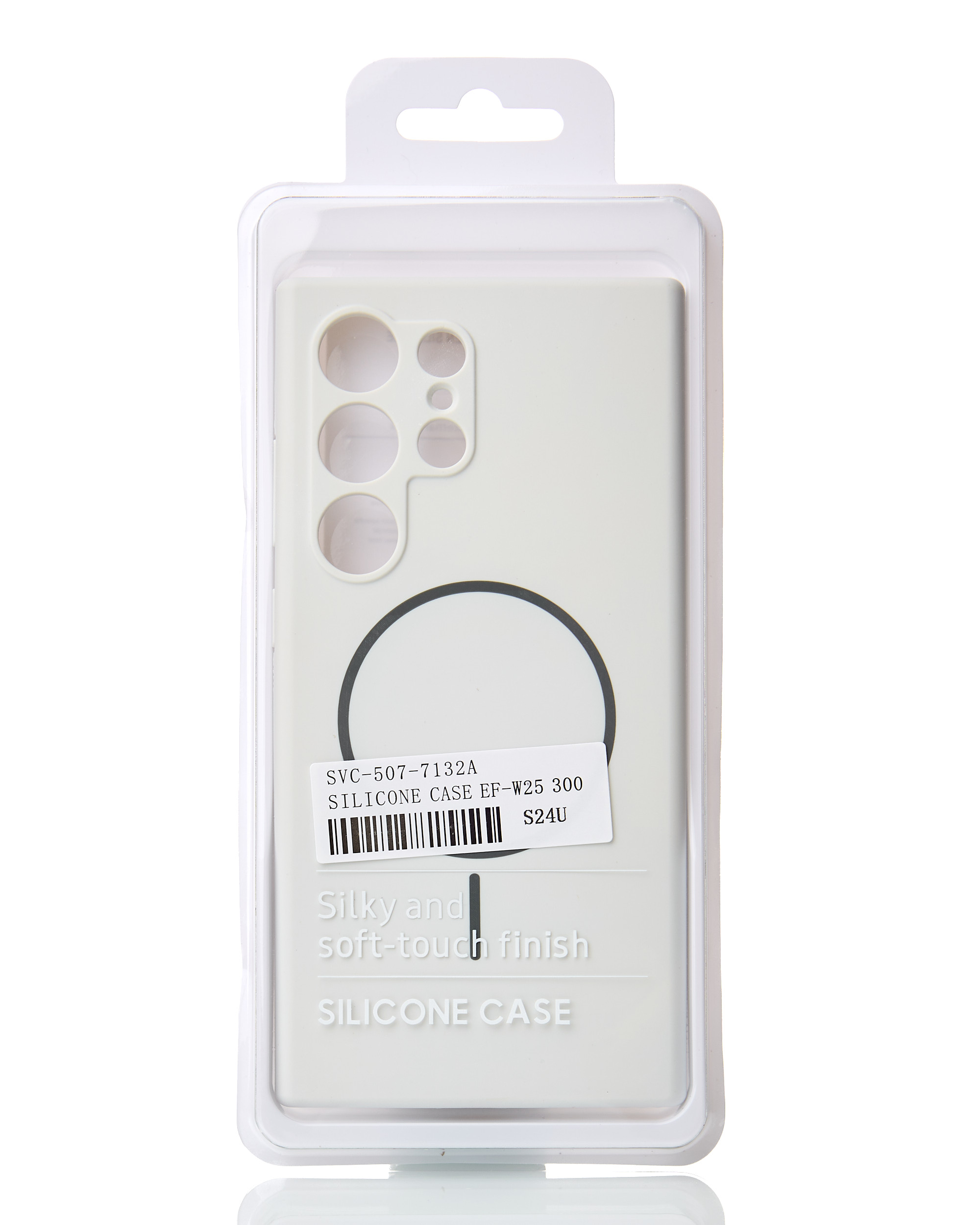 Силиконовый чехол Slim Ring Soft с поддержкой MagSafe для Samsung S24 Ultra white