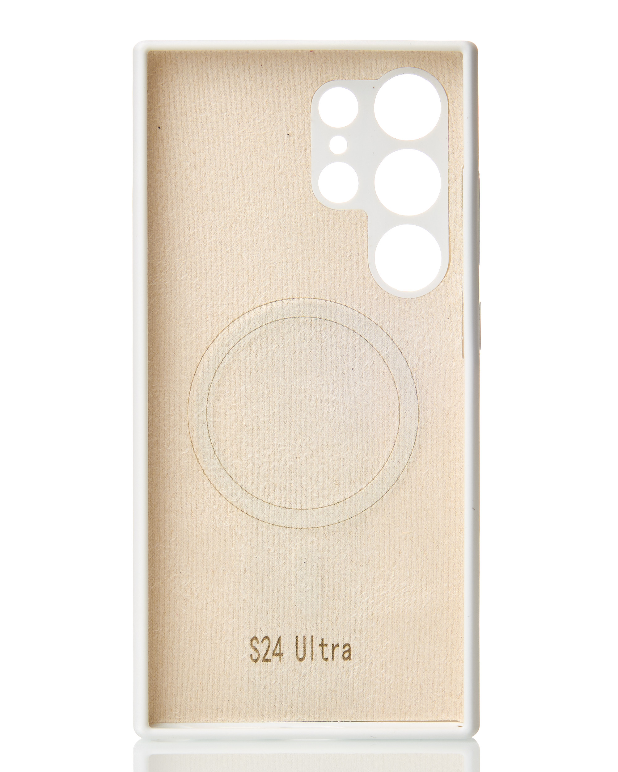 Силиконовый чехол Slim Ring Soft с поддержкой MagSafe для Samsung S24 Ultra white