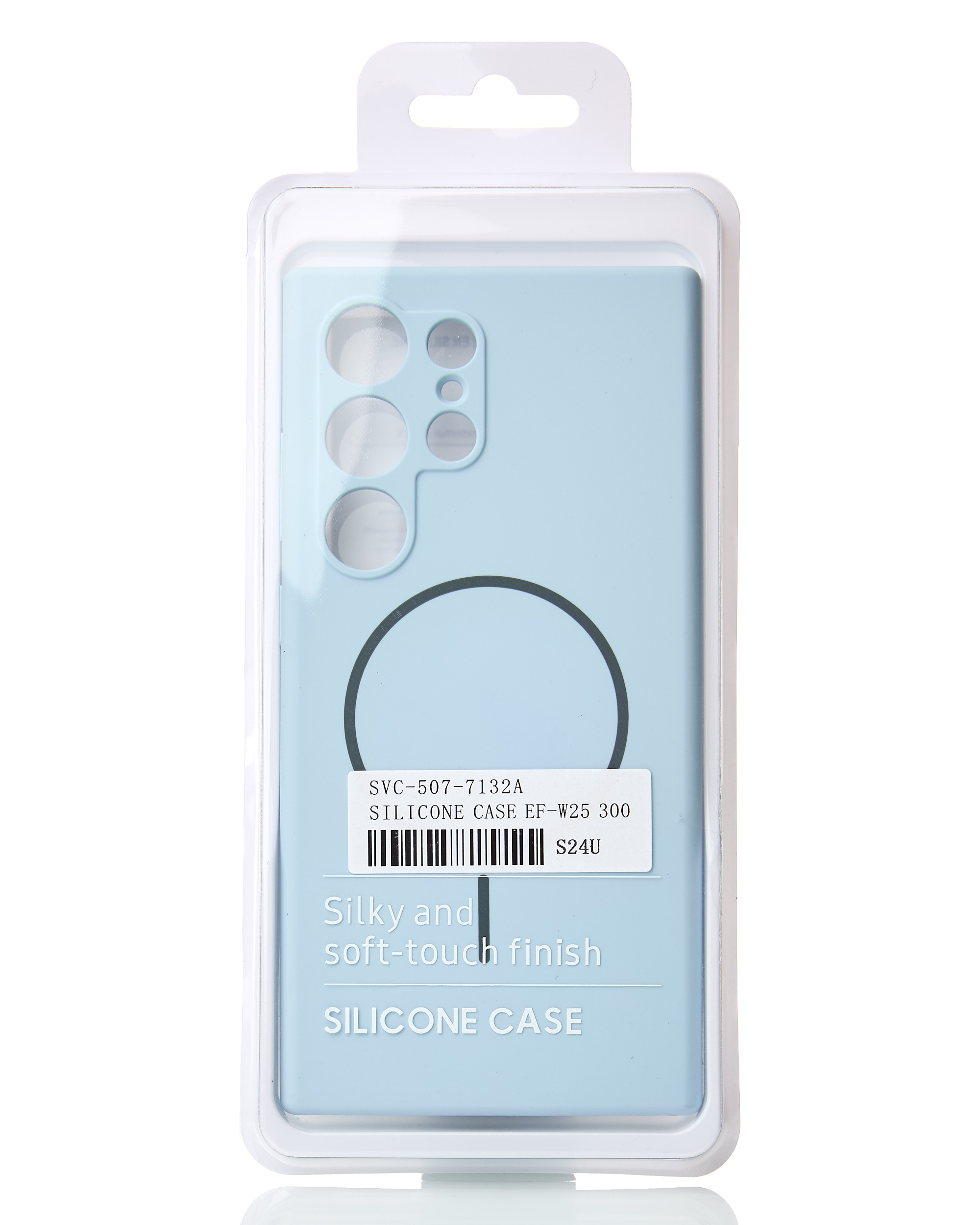 Силиконовый чехол Slim Ring Soft с поддержкой MagSafe для Samsung S24 Ultra blue fog